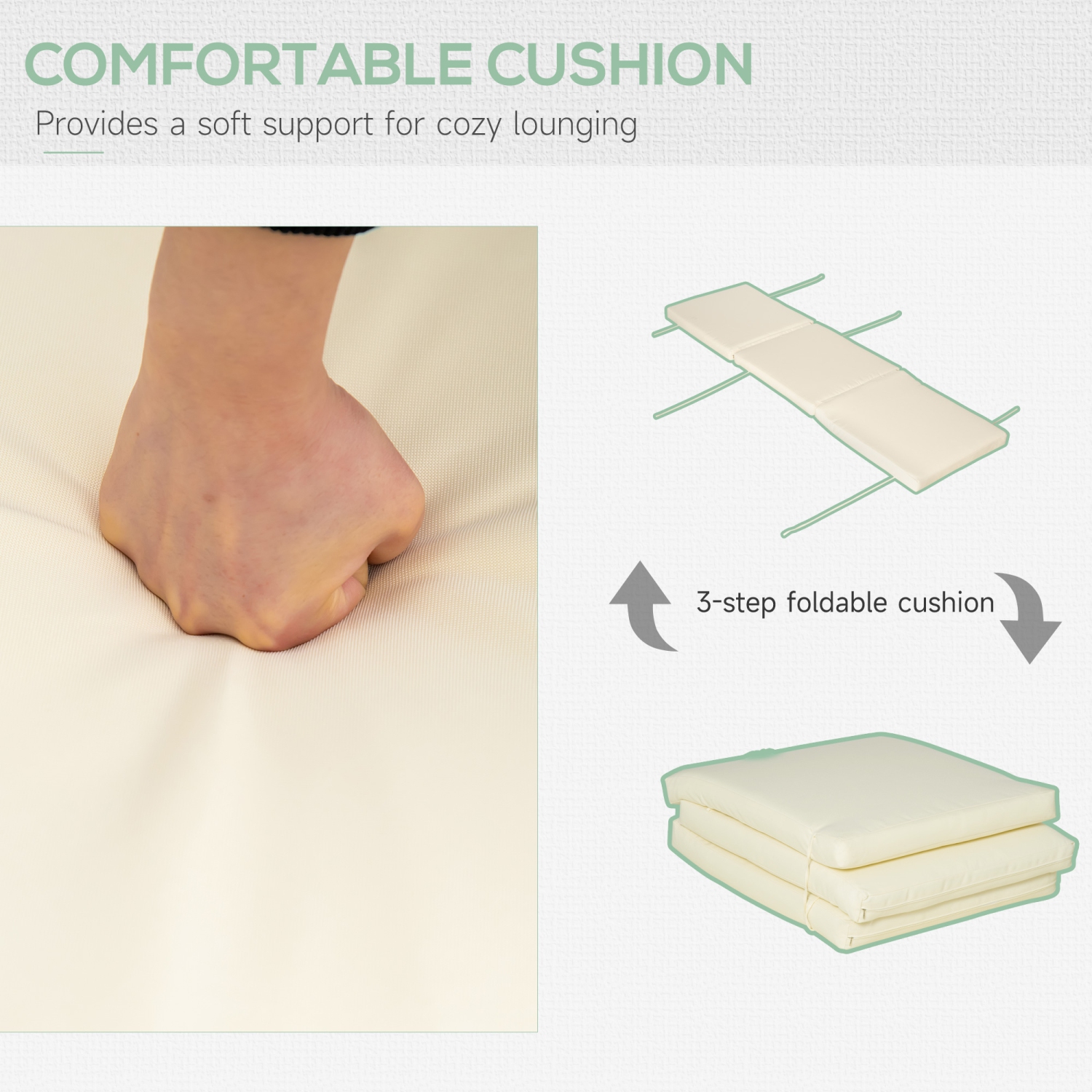 Chaise longue pliante en bois Outsunny, chaise longue d’extérieur, chaise longue inclinable de jardin avec 4 coussins doux à dossier ajustable, gris