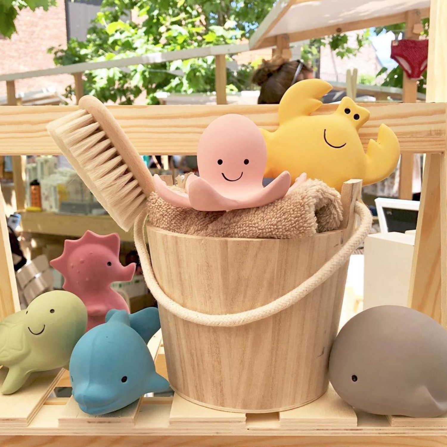 Tikiri My First Ocean Buddies Collection Natural Rubber Rattle Teether - Crab