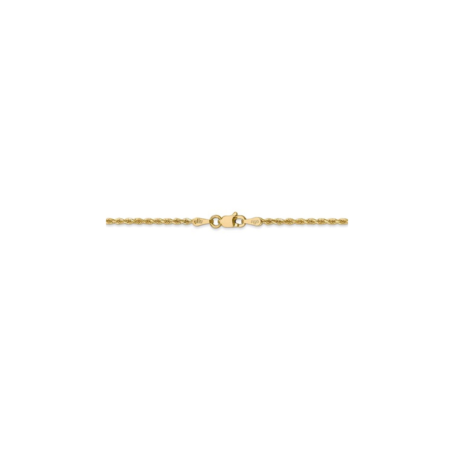 Bracelet de chaîne de corde coupé en diamant en or jaune 14k 9 pouces