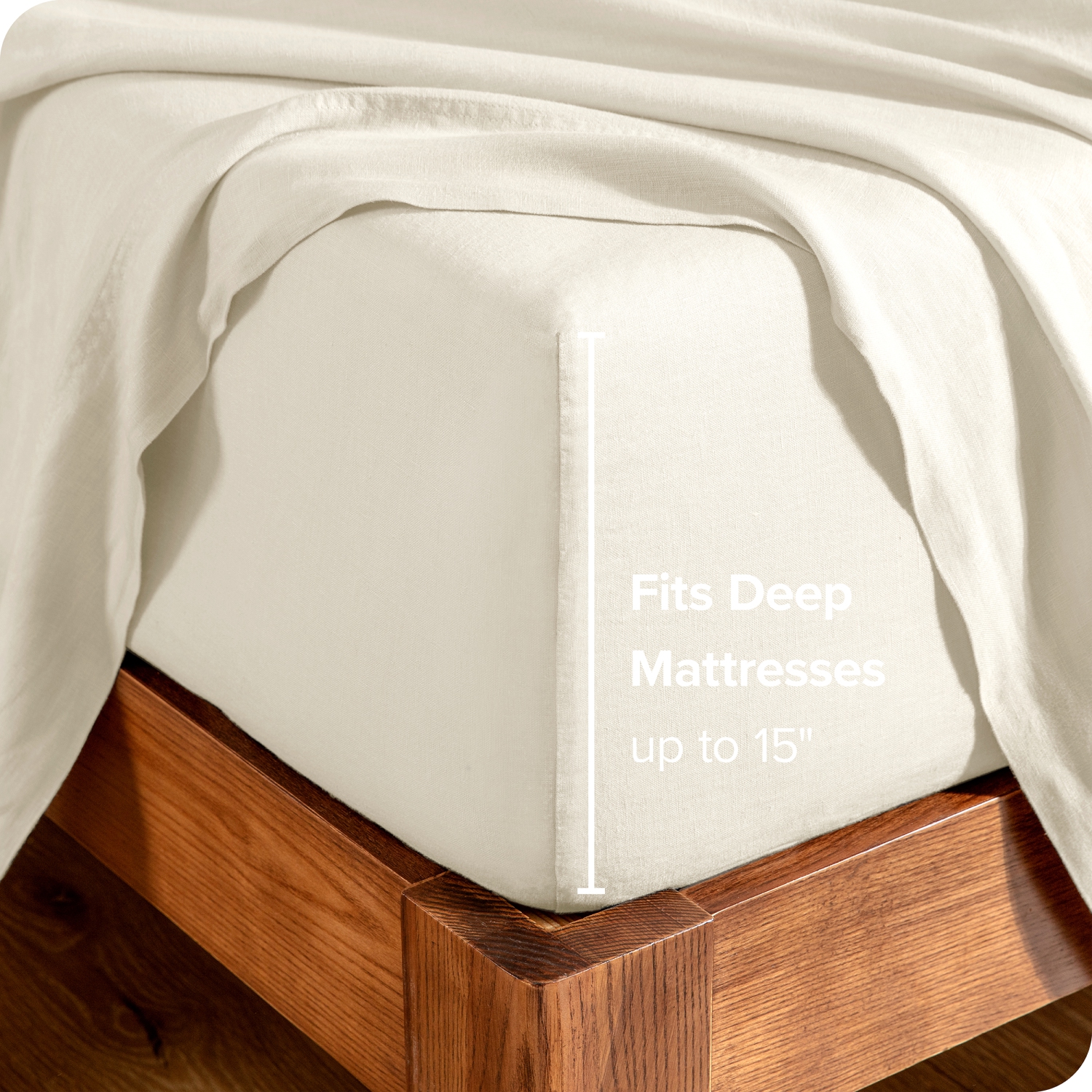 Ensemble de draps Bare Home - draps en lin ultra-doux - Pochette profonde - draps et taies d'oreiller