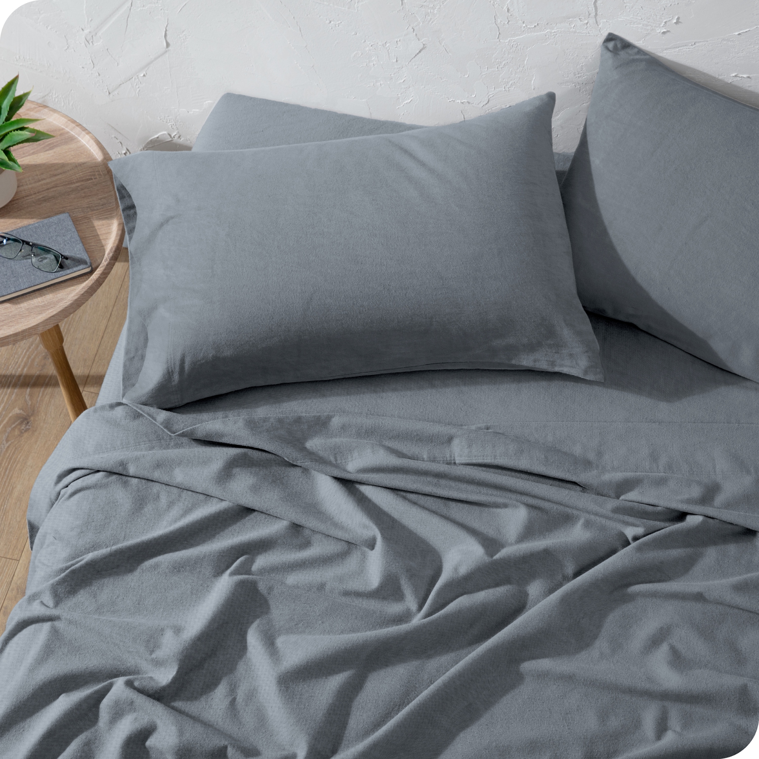 Ensemble de draps Bare Home - draps en lin ultra-doux - Pochette profonde - draps et taies d'oreiller