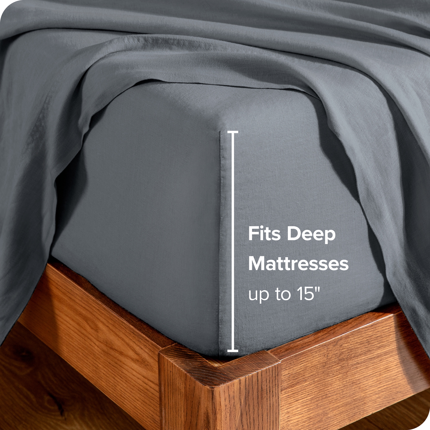 Ensemble de draps Bare Home - draps en lin ultra-doux - Pochette profonde - draps et taies d'oreiller