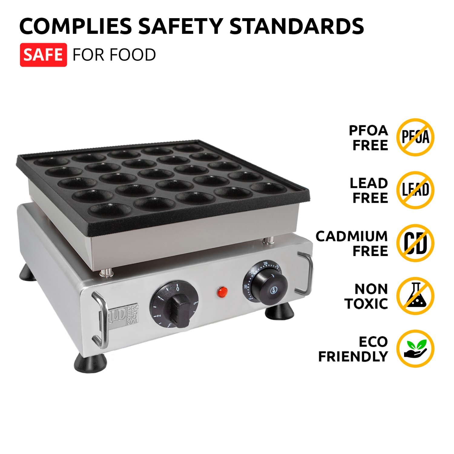 AP-542 Mini Dutch Pancake Maker | Dutch Mini Pancakes | Poffertjes Baking Machine | 25 pcs | Single | 110V