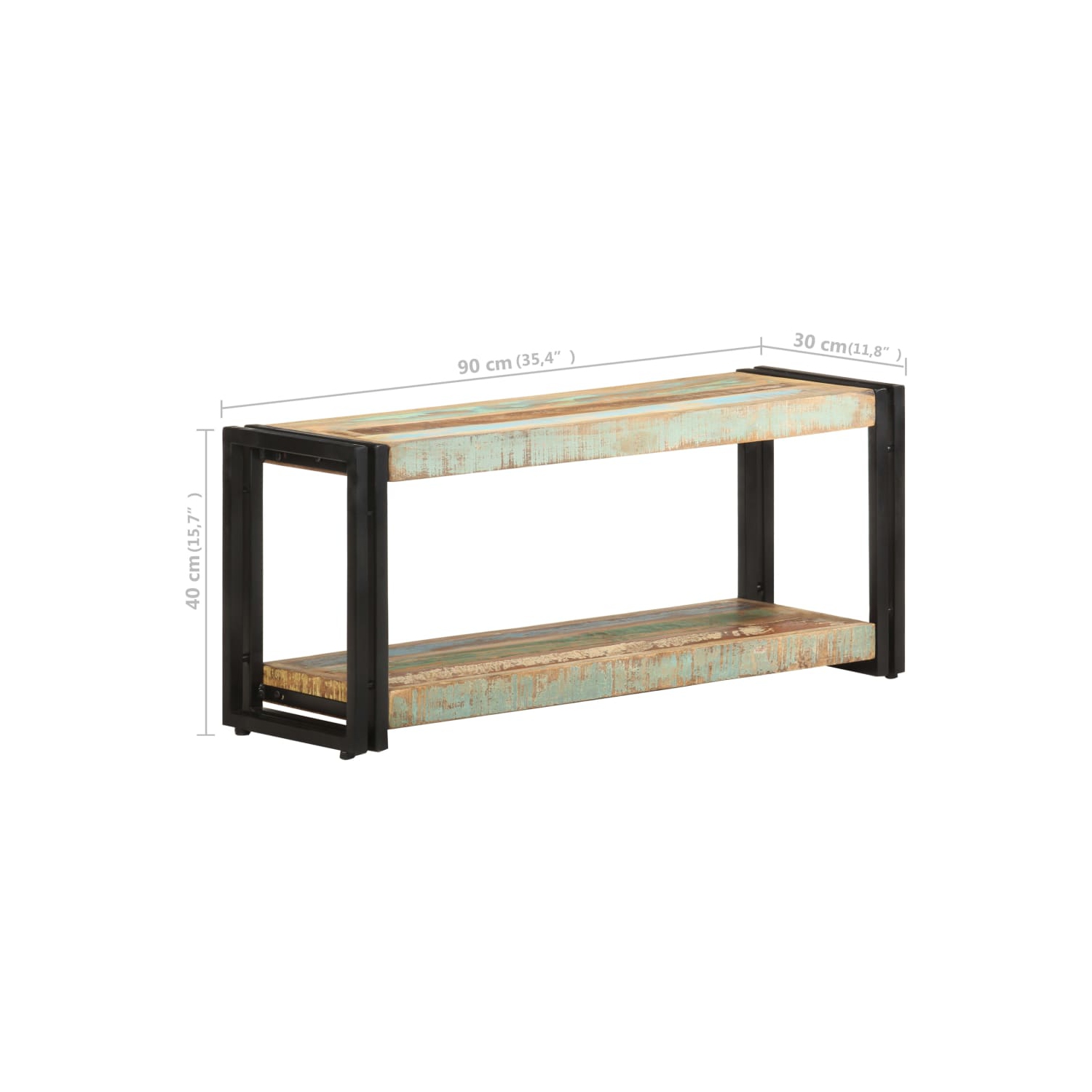 vidaXL TV Cabinet 35.4"x11.8"x15.7" Solid Reclaimed Wood