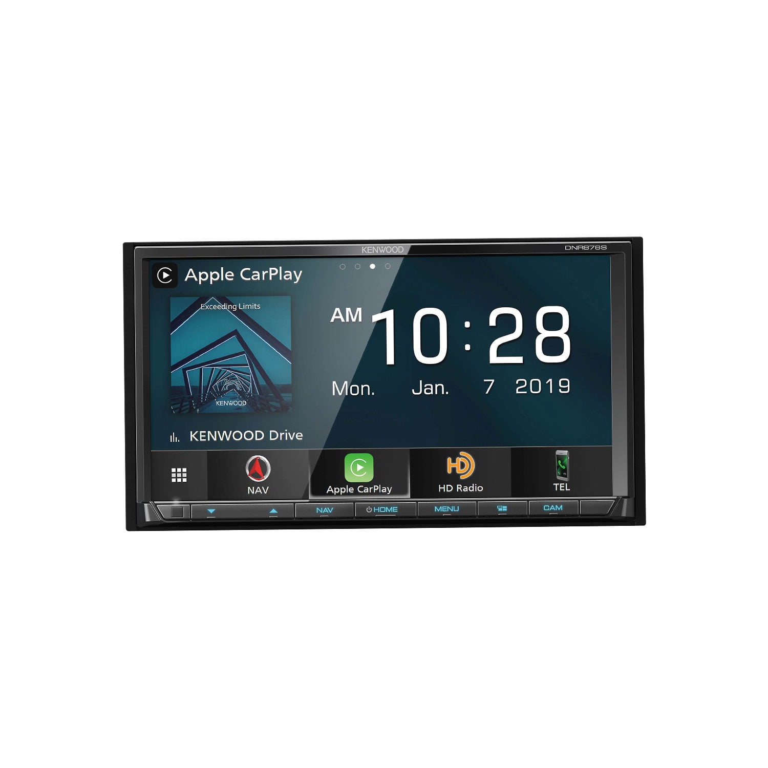 Kenwood DNR876S Récepteur Multimédia Numérique et Navigation avec Bluetooth, Radio HD et Moniteur 6.95 '', Pour voiture, Noir