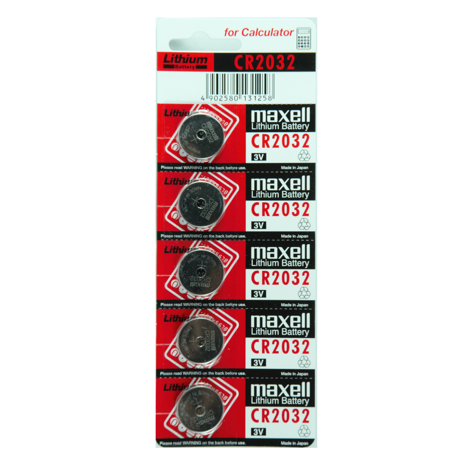 Piles bouton au lithium Maxell CR2032 3&nbsp;V fabriquées au Japon, 5 unités