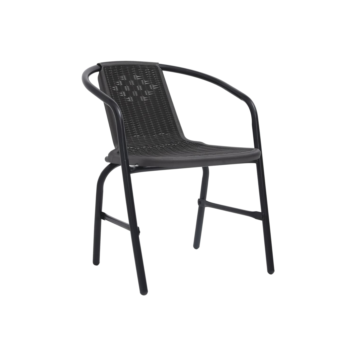 vidaXL Patio Chairs 4 pcs Plastic Rattan and Steel 242.5 lb