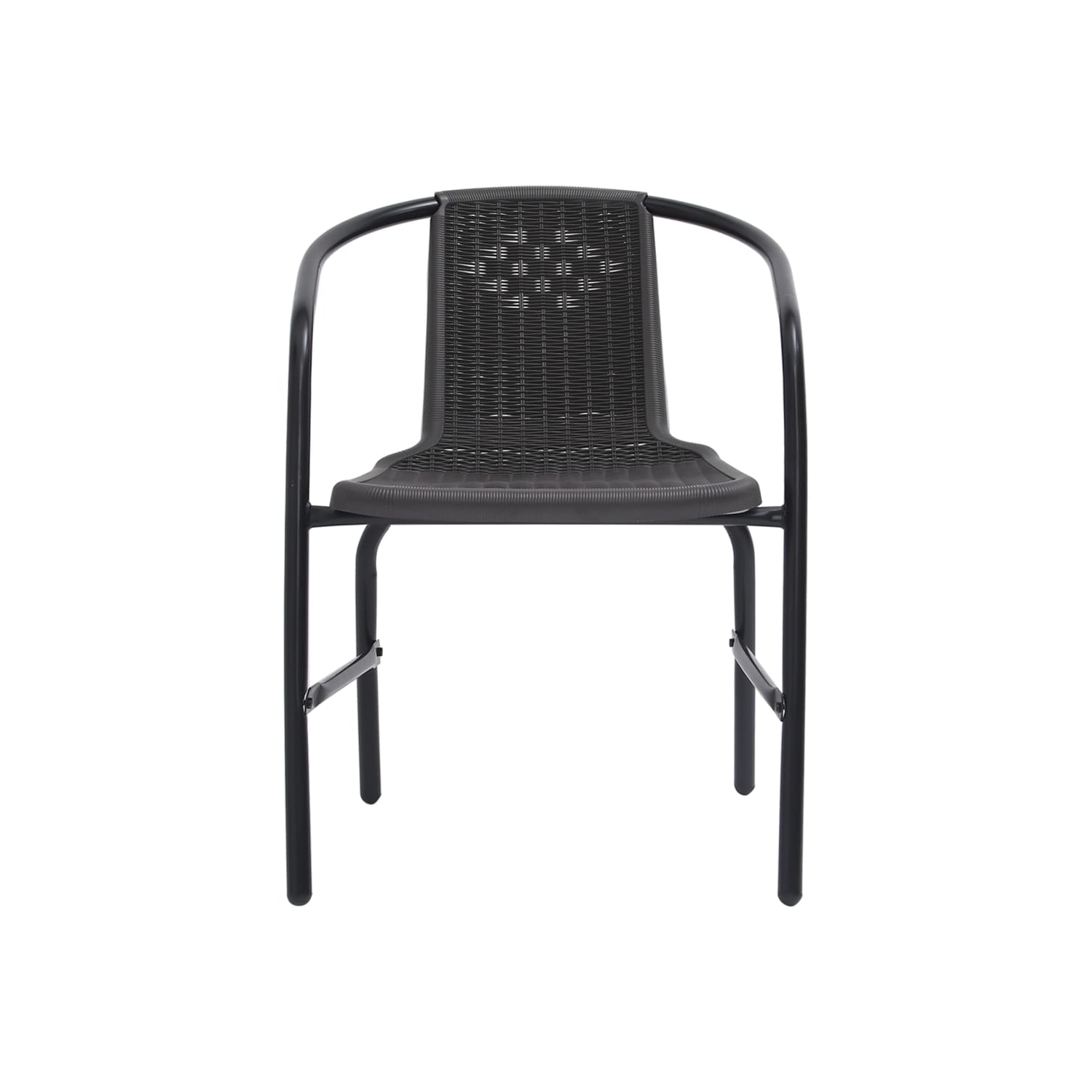 vidaXL Patio Chairs 4 pcs Plastic Rattan and Steel 242.5 lb