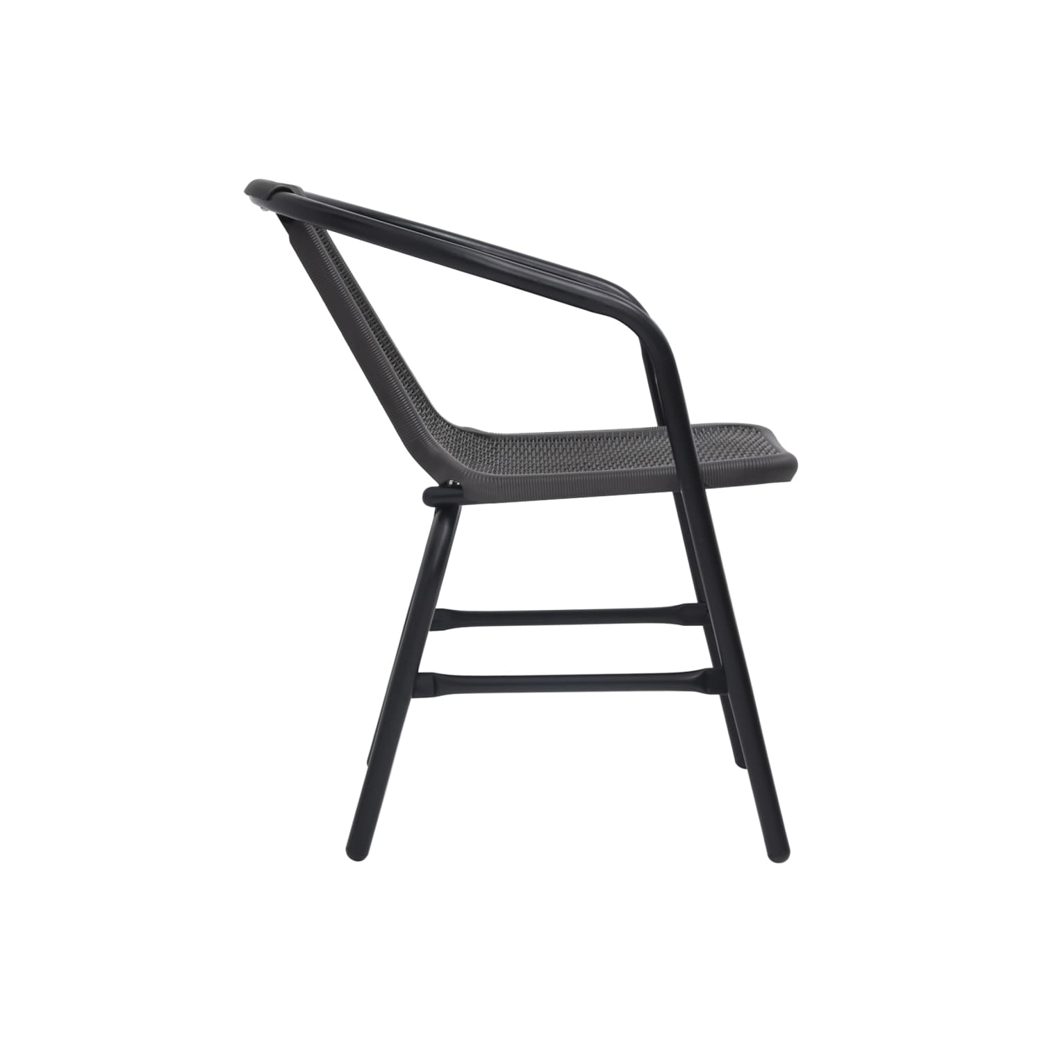 vidaXL Patio Chairs 4 pcs Plastic Rattan and Steel 242.5 lb