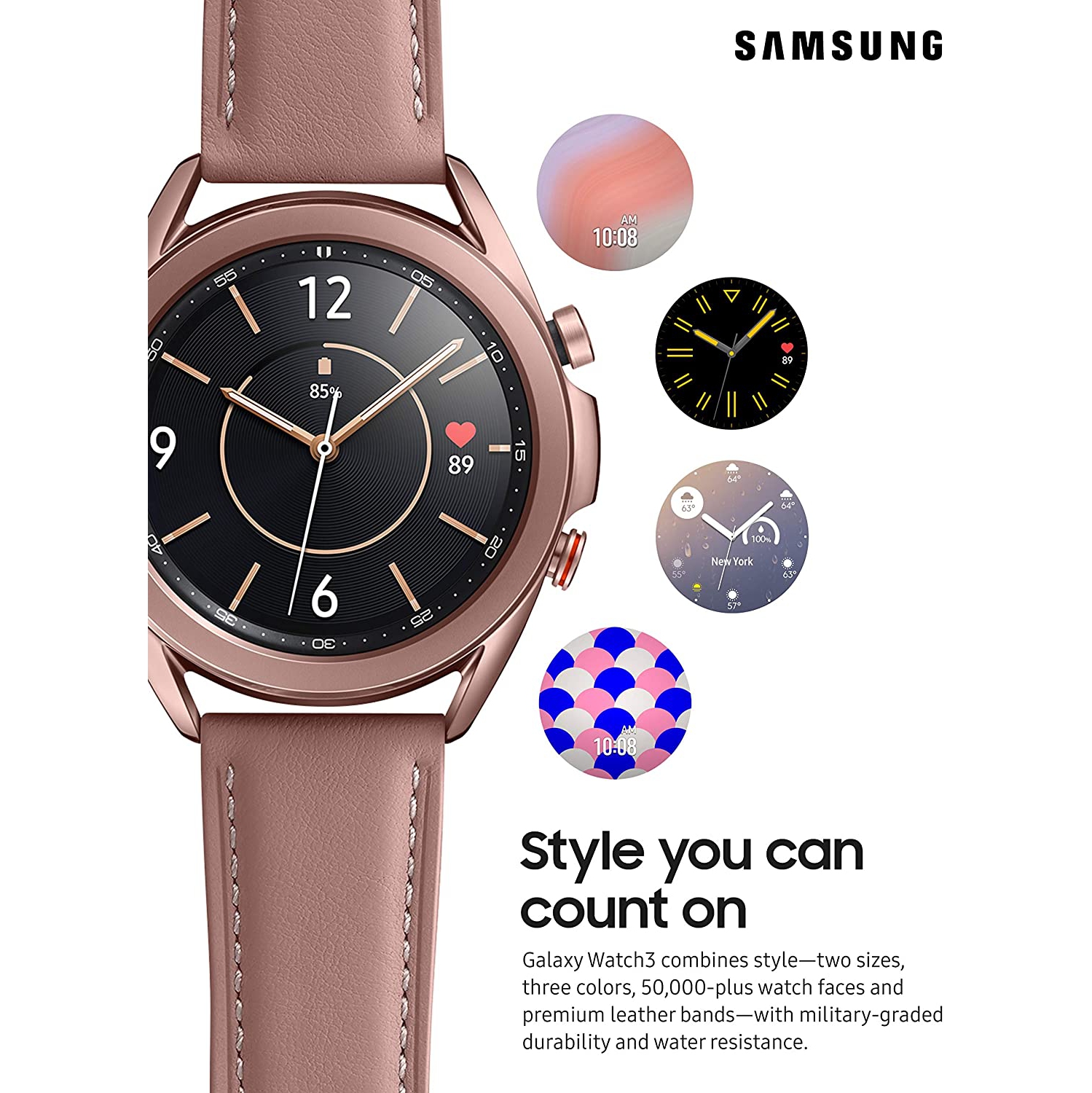 SAMSUNG Galaxy Watch 3 Smart Watch with Advanced Health Monitoring, Fitness Tracking - Mystic Bronze - Brand New