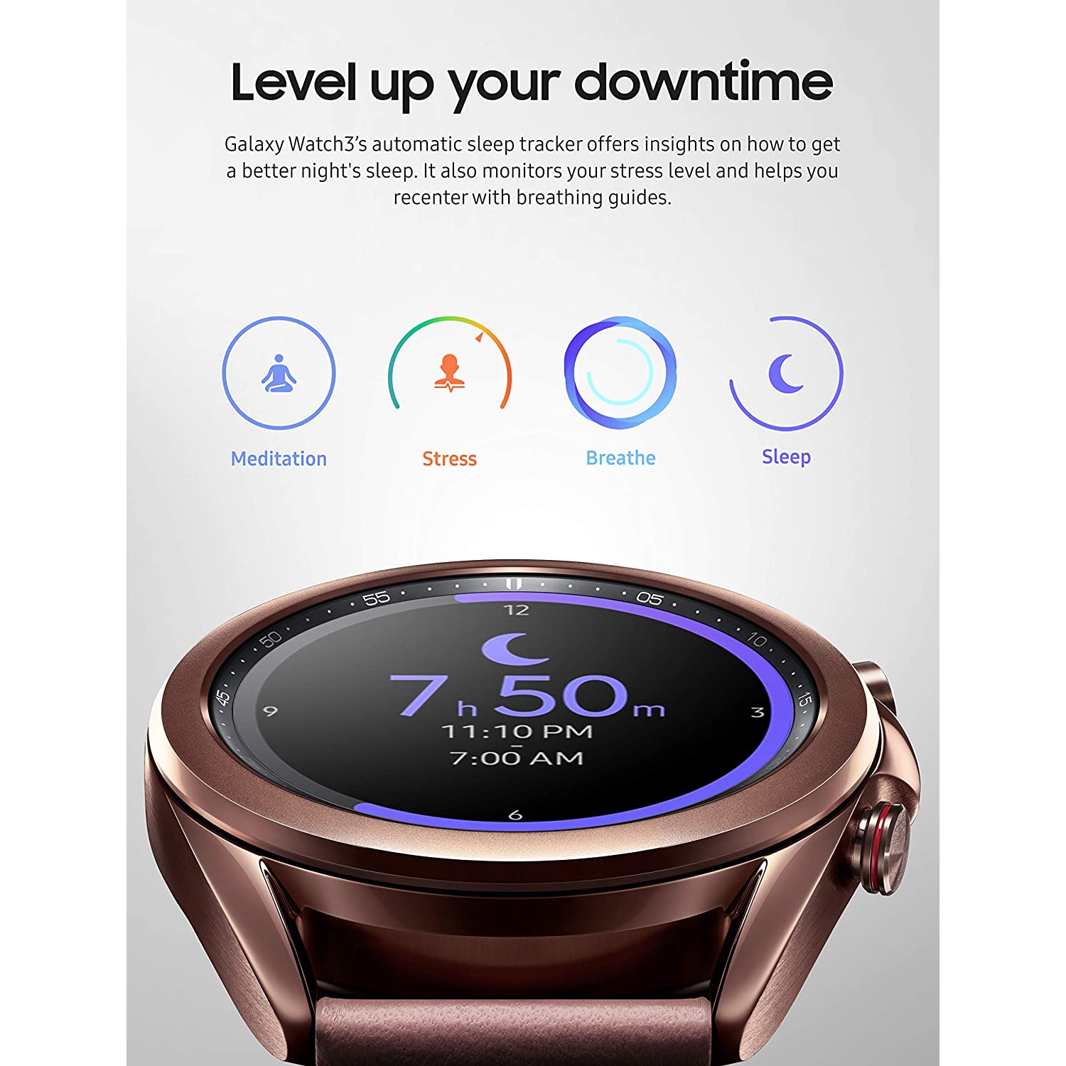 SAMSUNG Galaxy Watch 3 Smart Watch with Advanced Health Monitoring, Fitness Tracking - Mystic Bronze - Brand New