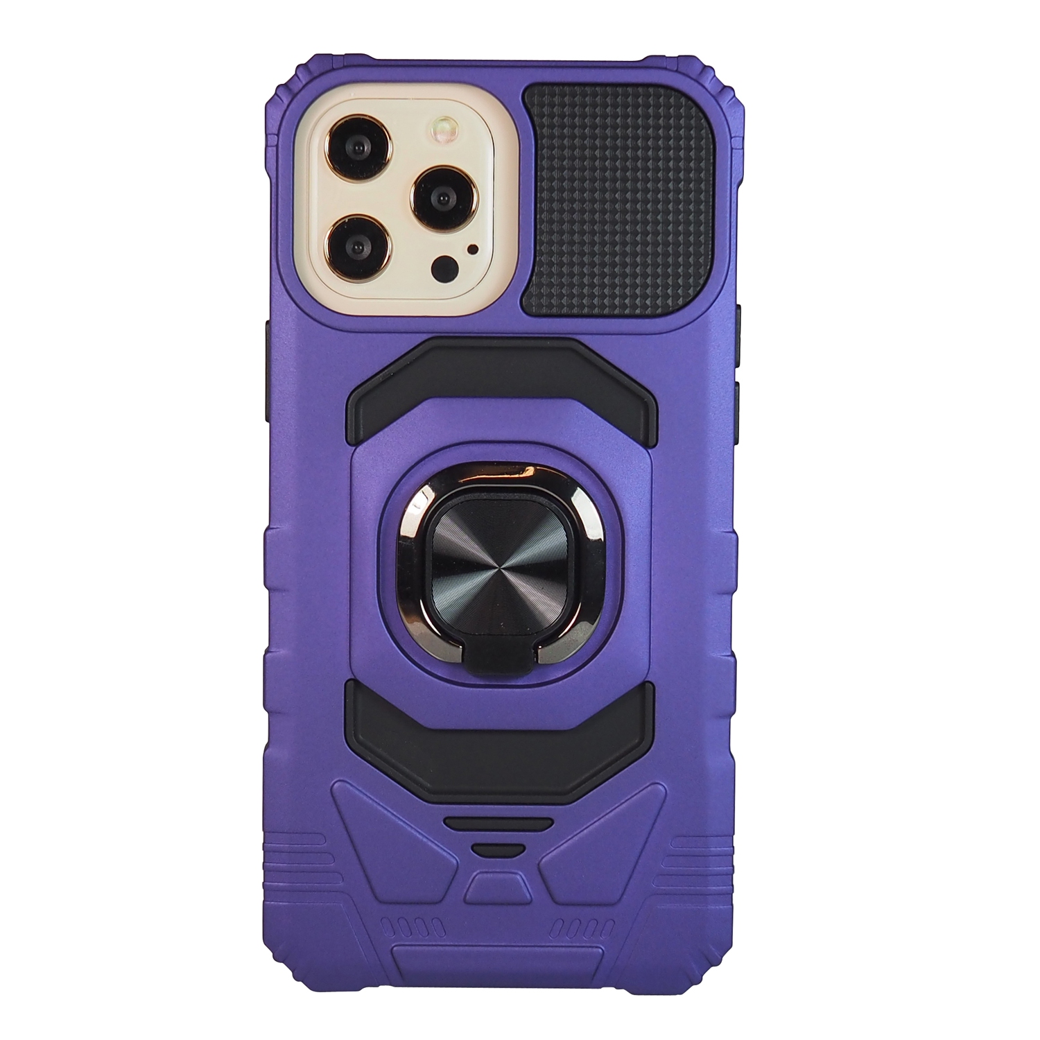 Exian Case for iPhone 13 Pro Max Armored Case with Stand Magnetic Metal Purple