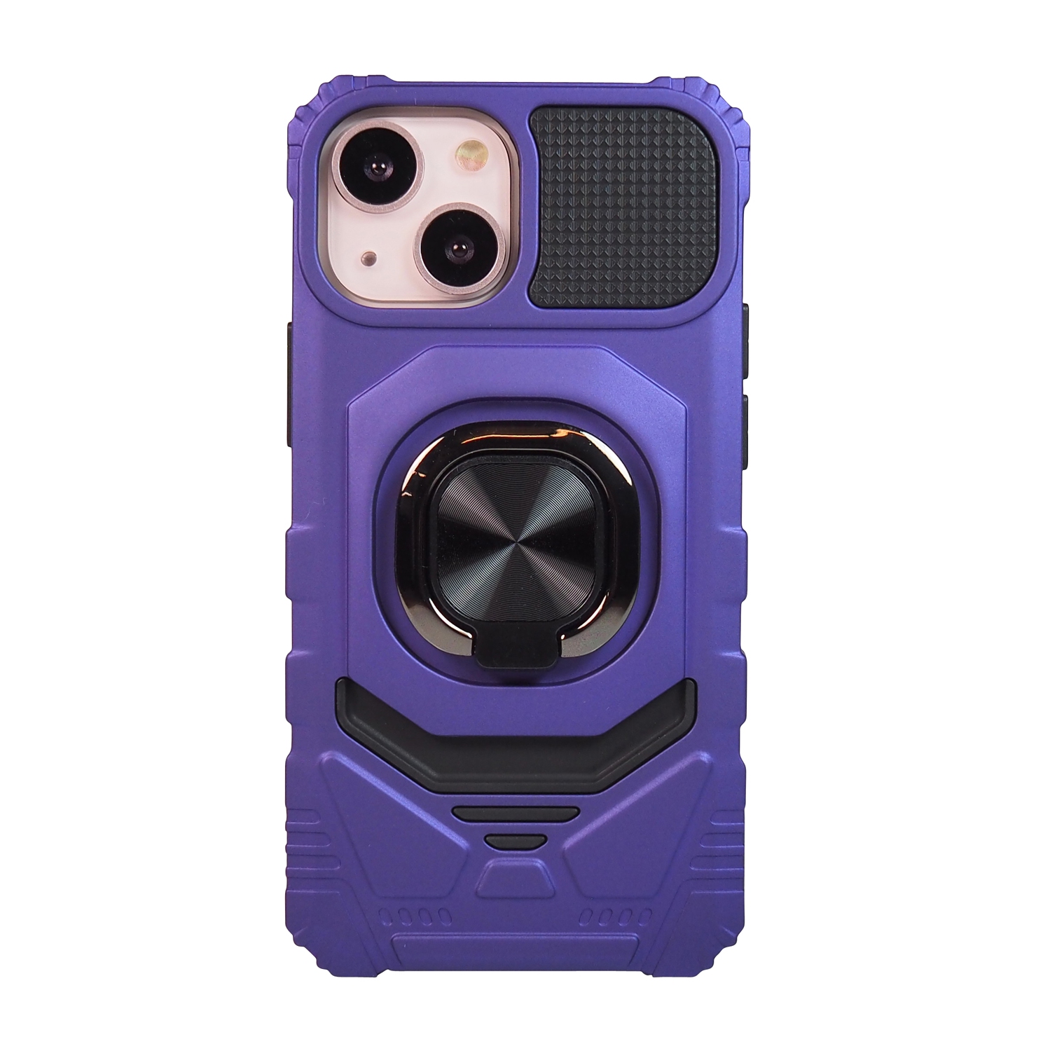 Exian Case for iPhone 13 Mini Armored Case with Stand Magnetic Metal Purple