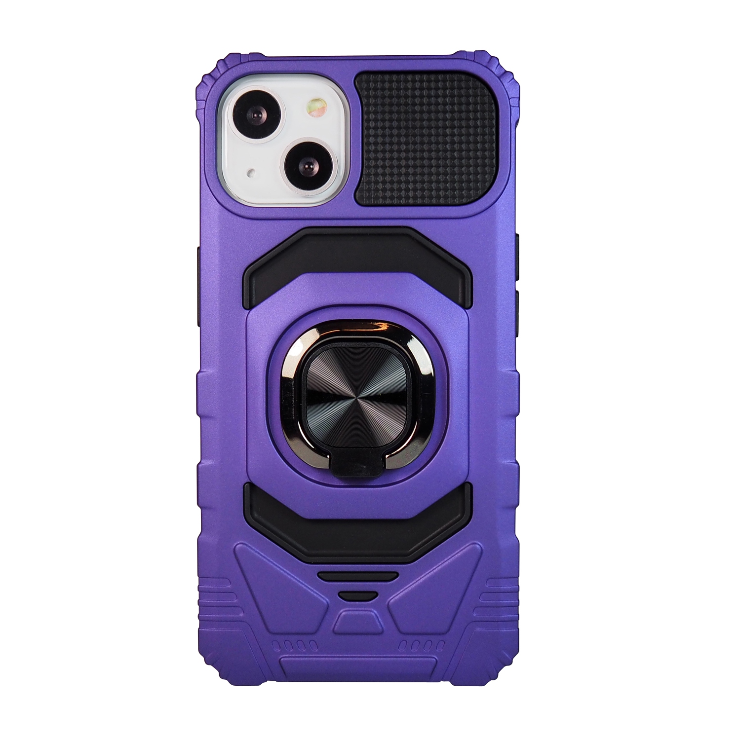 Exian Case for iPhone 13 Armored Case with Stand Magnetic Metal Purple