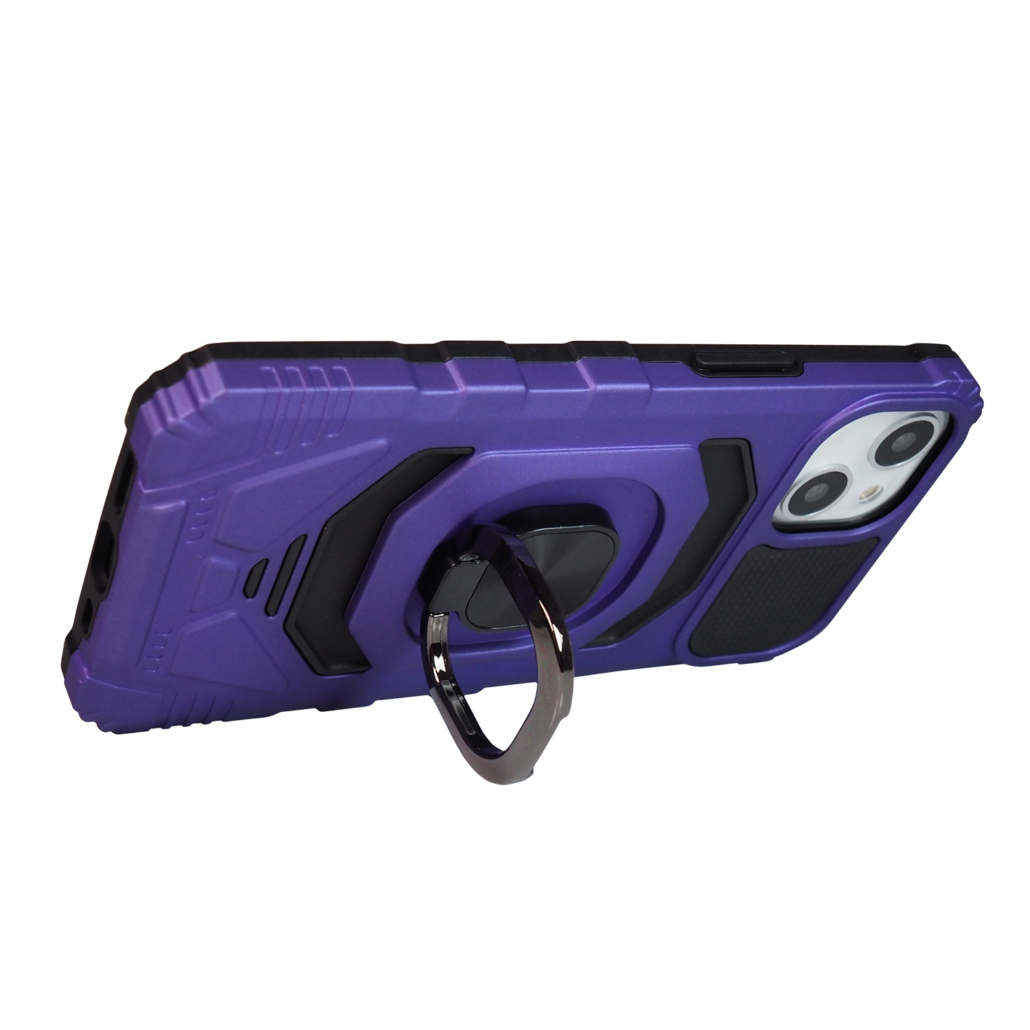 Exian Case for iPhone 13 Armored Case with Stand Magnetic Metal Purple