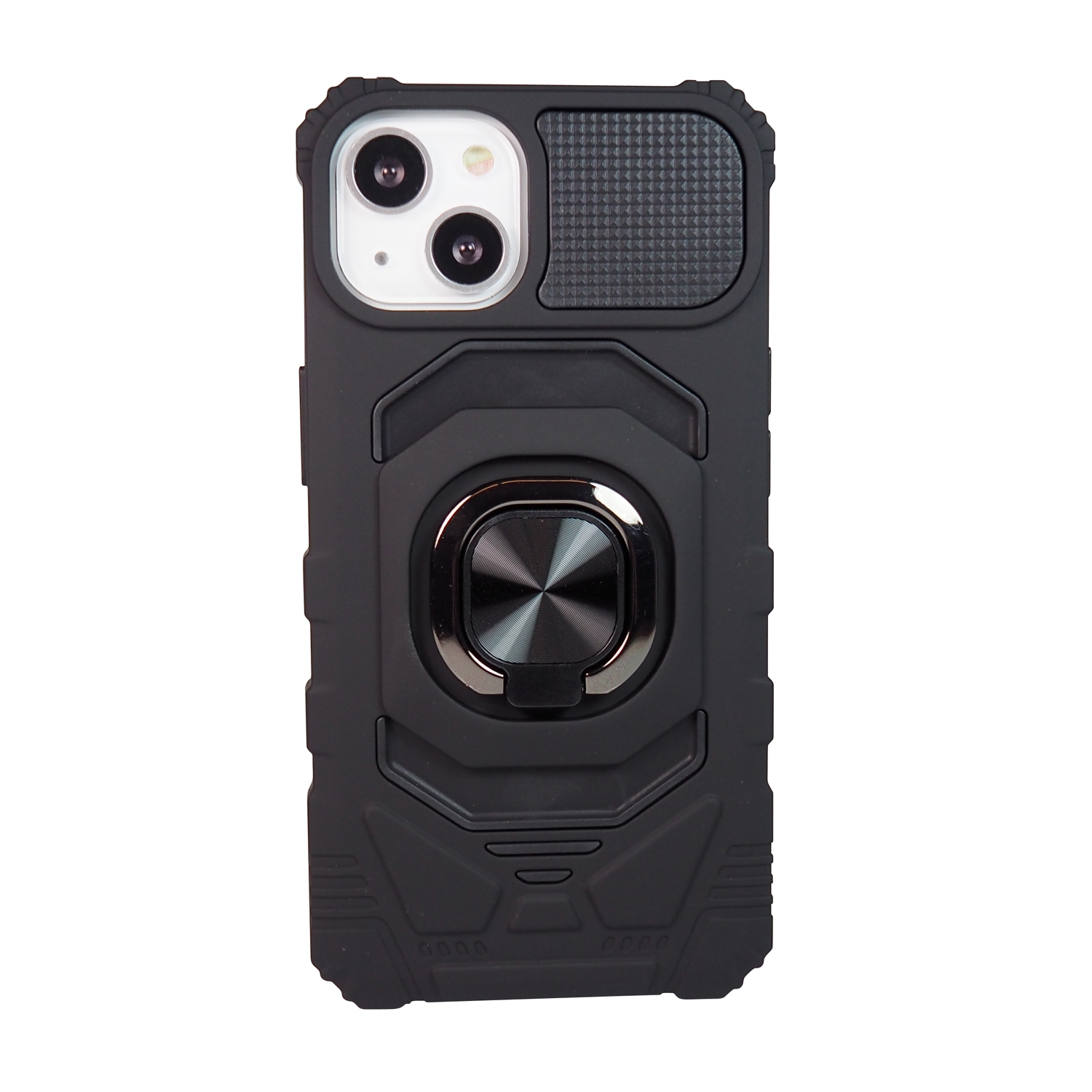 Exian Case for iPhone 13 Armored Case with Stand Magnetic Metal Black