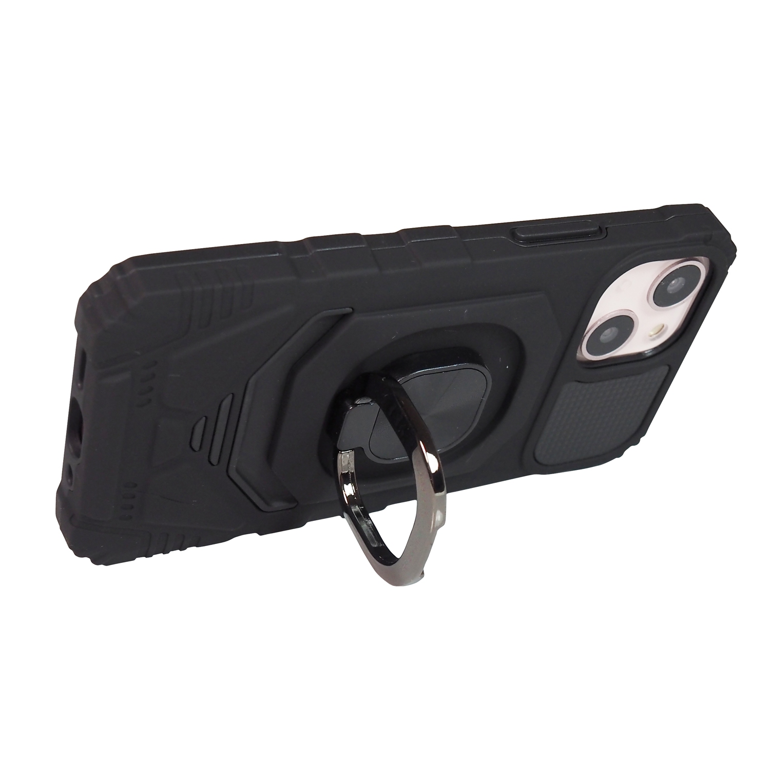 Exian Case for iPhone 13 Mini Armored Case with Stand Magnetic Metal Black