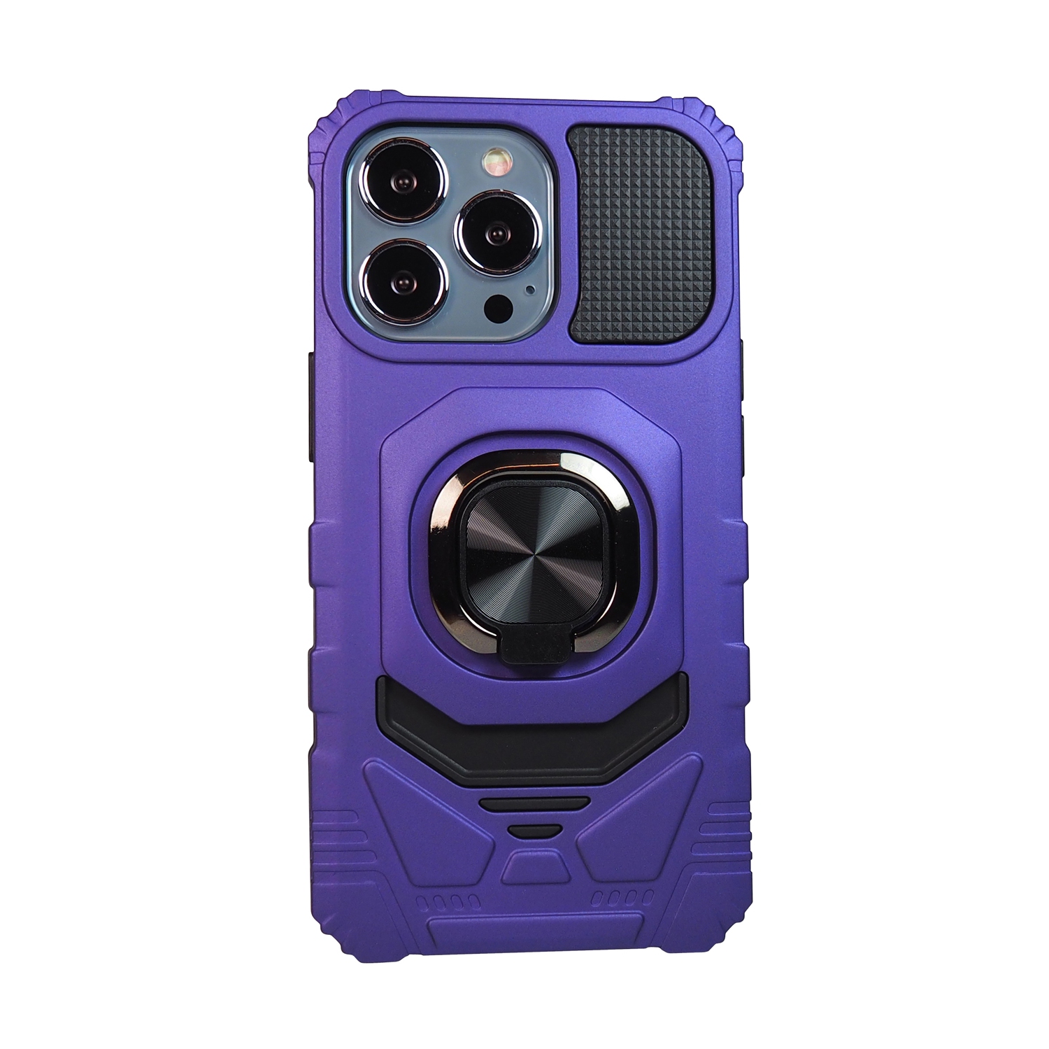 Exian Case for iPhone 13 Pro Armored Case with Stand Magnetic Metal Purple