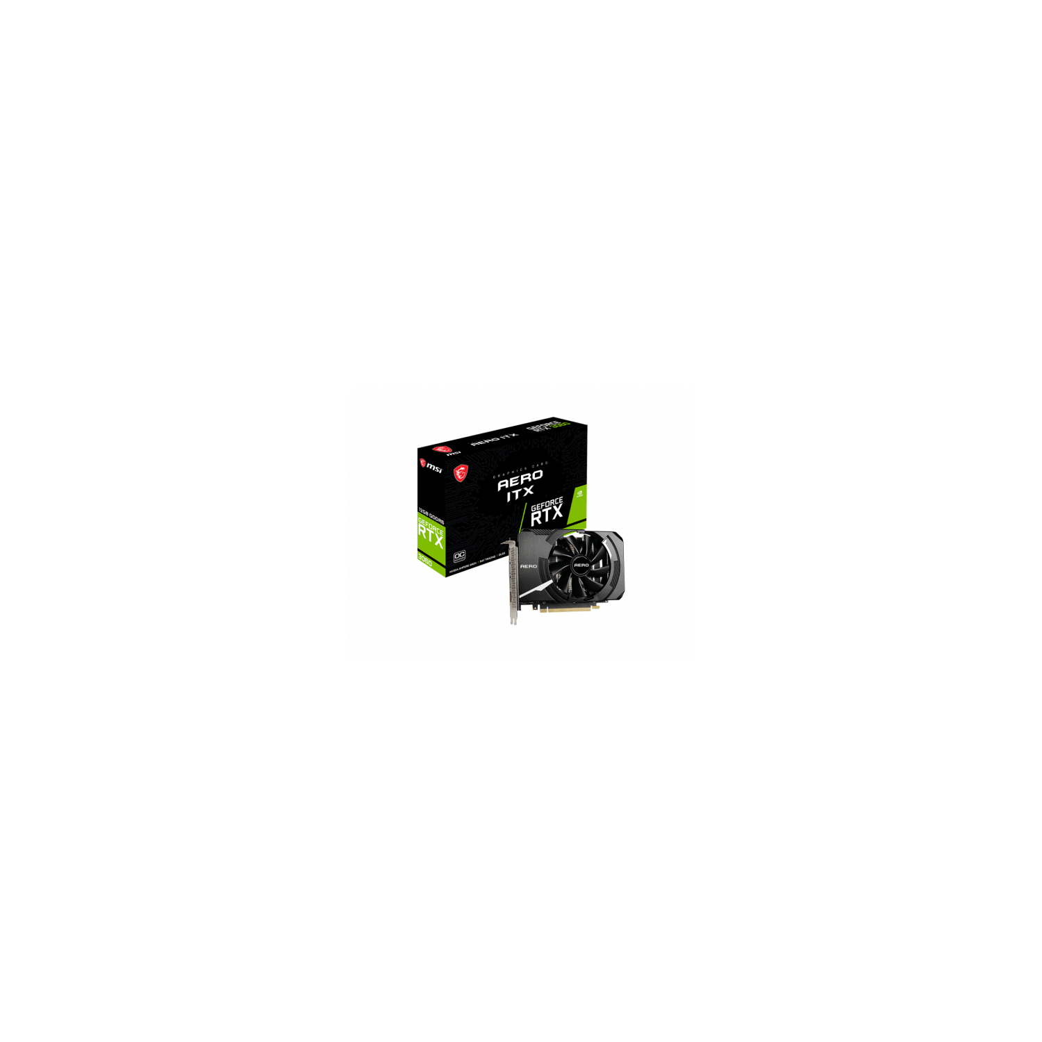 MSI GeForce RTX 3060 AERO ITX OC 12GB GDRR6 PCI Express x16 4.0 Graphic Card (V809-3689R)