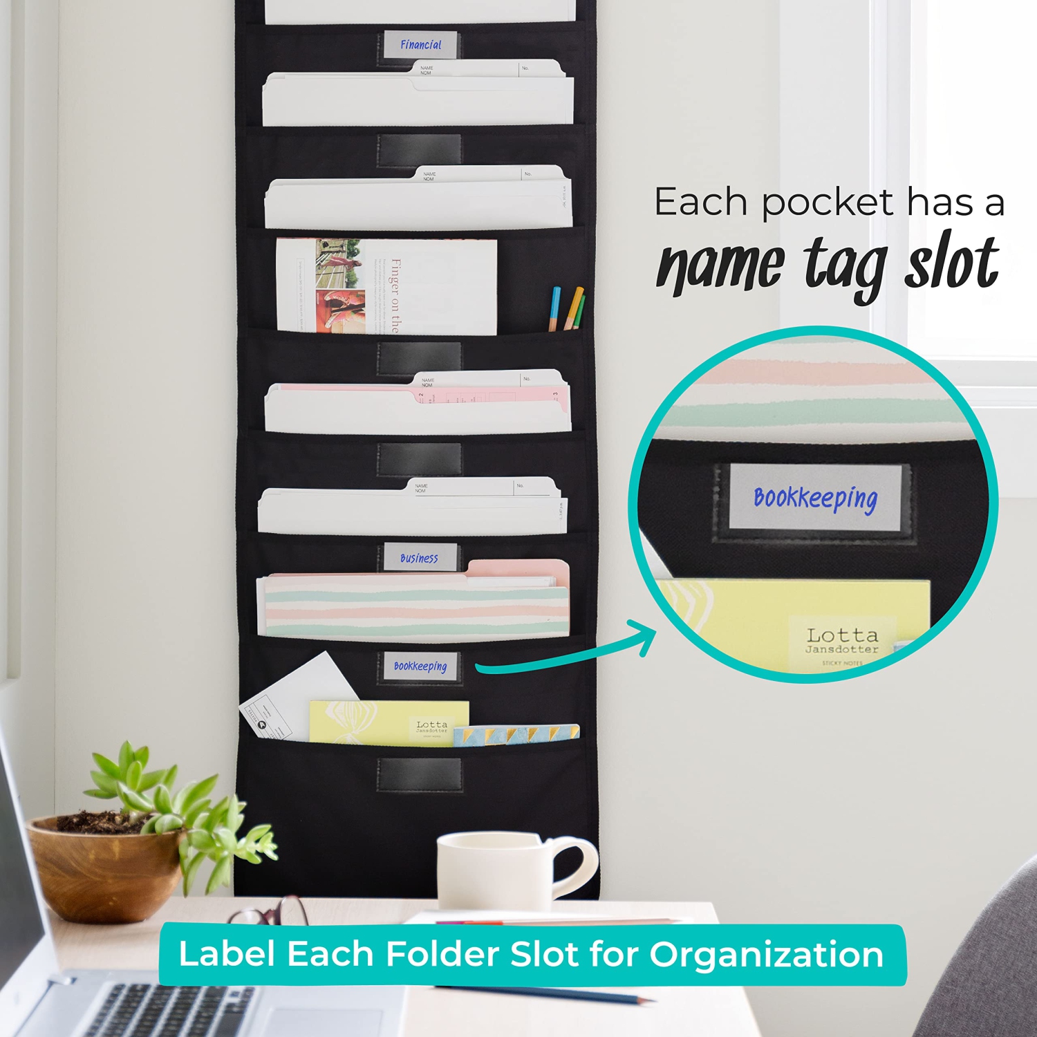 Classeur suspendu | tableau noir, format lettre, pochette de rangement pour le bureau, la maison et la salle de classe – WallDeca
