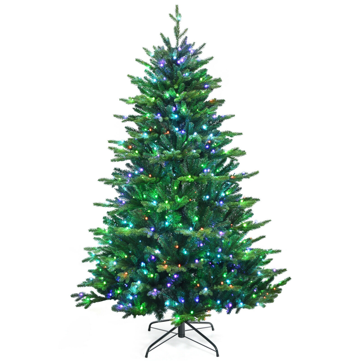 Pre-Lit Hinged Christmas Tree with App-Controlled LED Lights, Smart Holiday Display