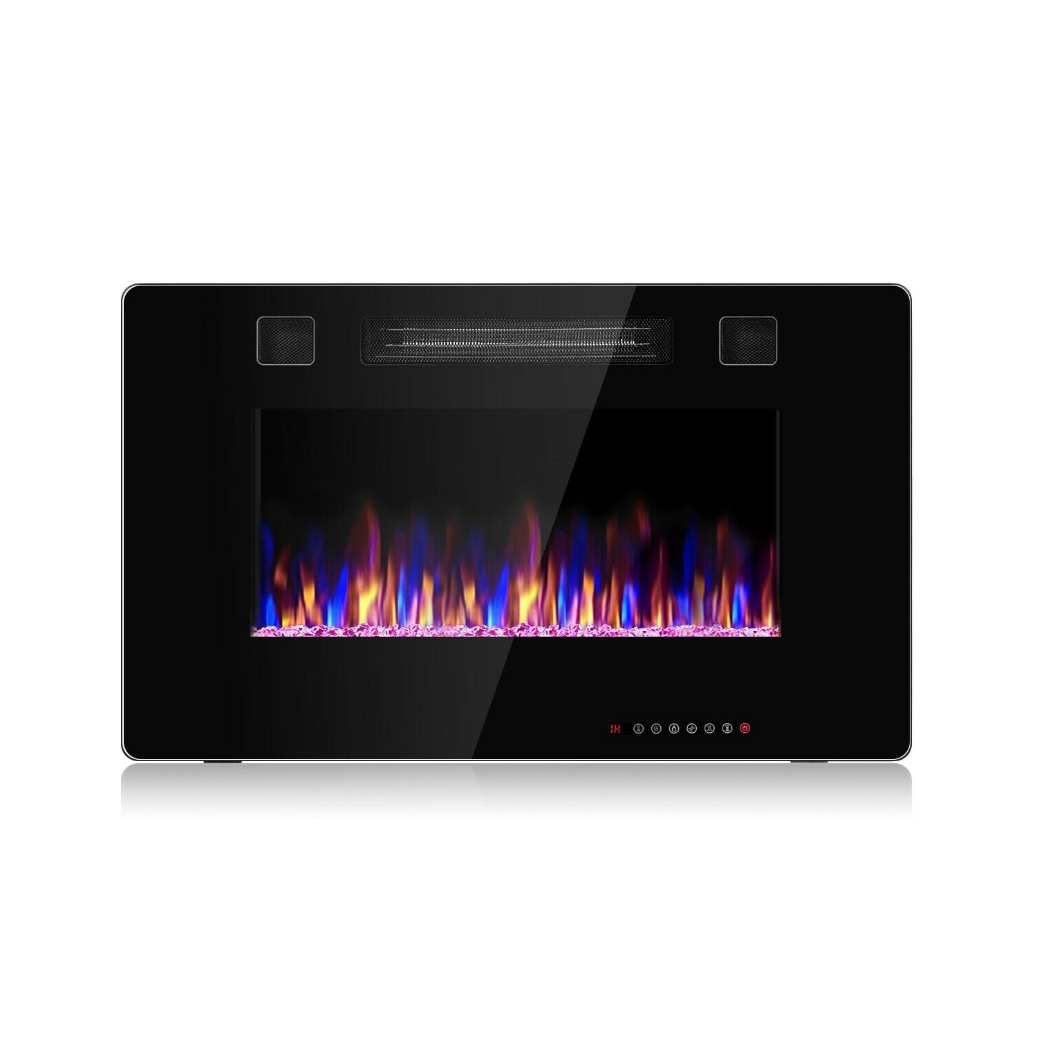 Foyer électrique encastré ultra-mince de 30 po avec apparence de verre