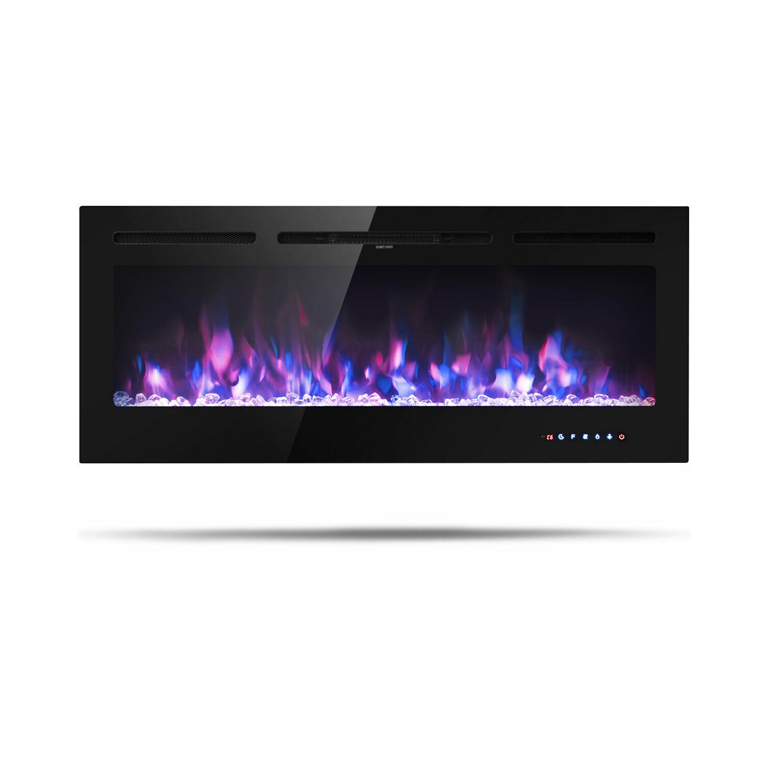 50 inch Recessed Electric Insert Wall Mounted Fireplace with Adjustable Brightness