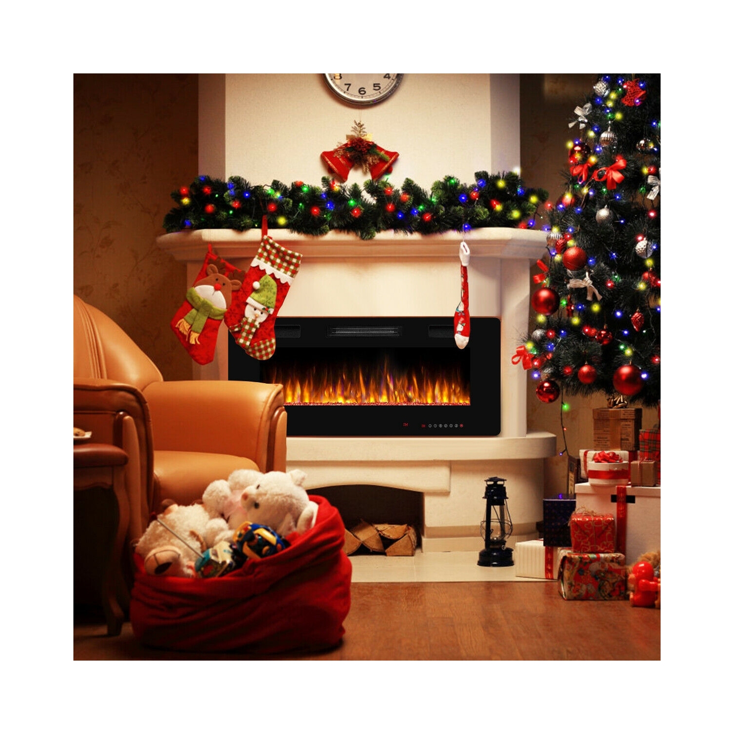 42 Inch Recessed Ultra Thin Wall Mounted Electric Fireplace