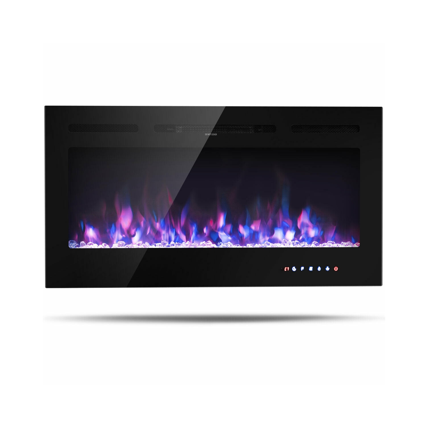 40-Inch Electric Fireplace Recessed Wall Mounted with Multicolor Flame
