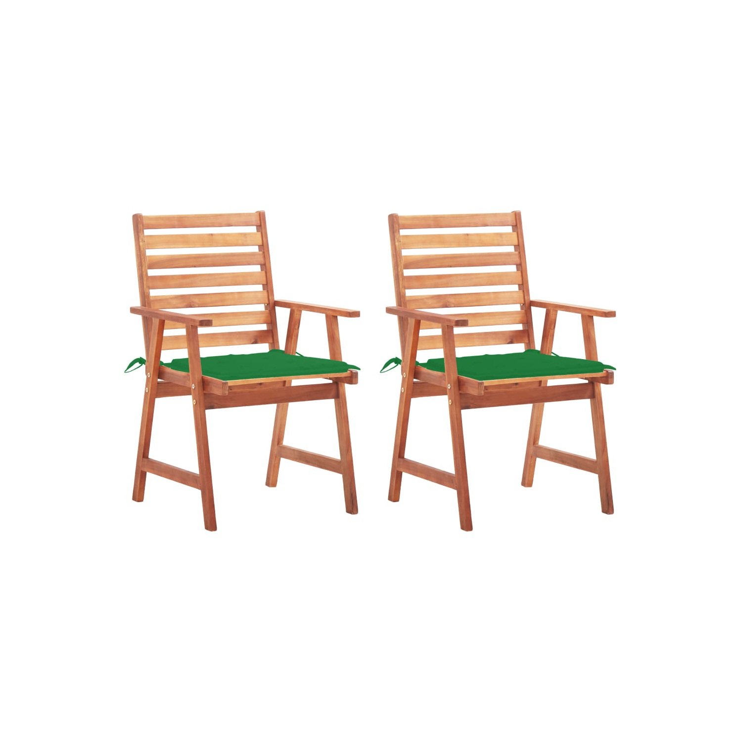 vidaXL Patio Dining Chairs 2 pcs with Cushions Solid Acacia Wood