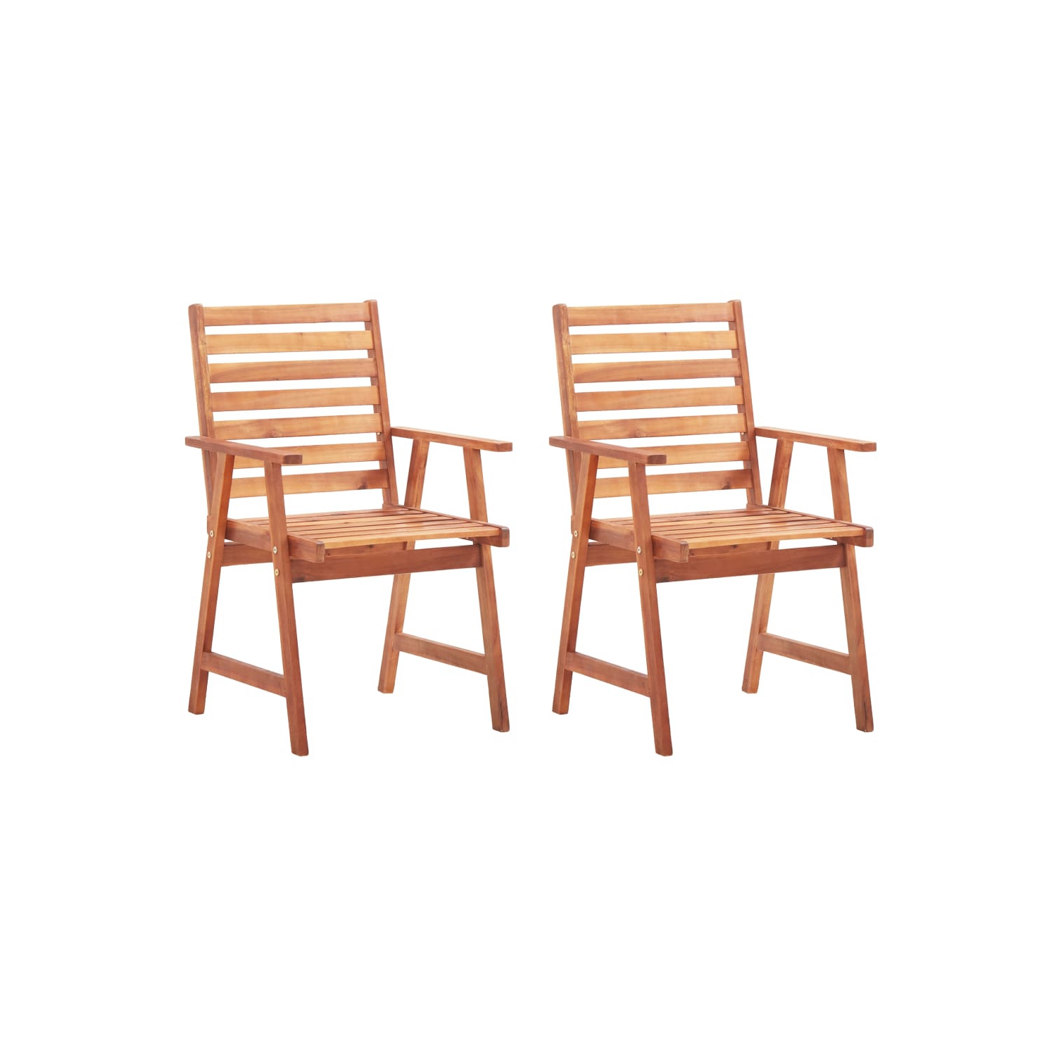 vidaXL Patio Dining Chairs 2 pcs with Cushions Solid Acacia Wood