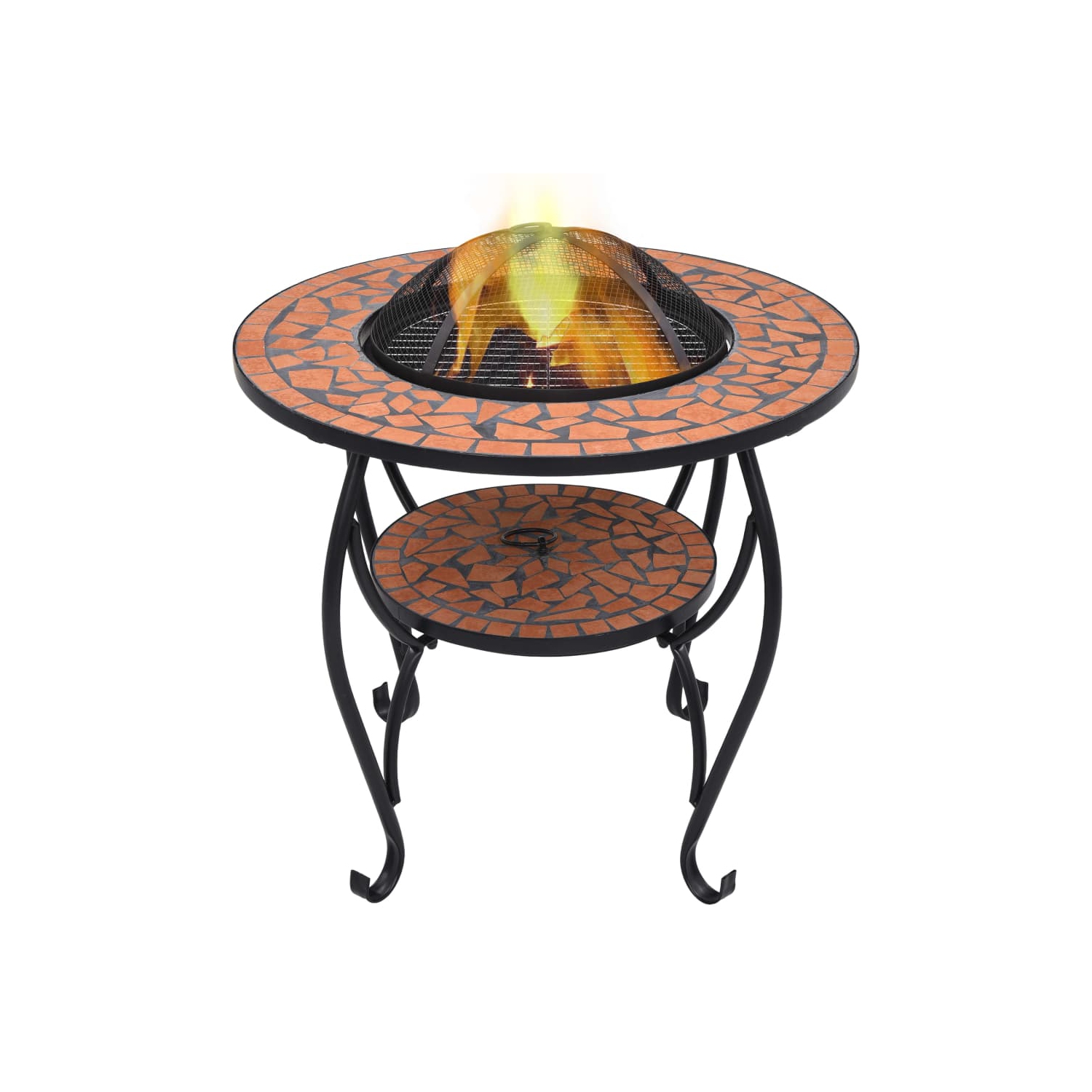 vidaXL Mosaic Fire Pit Table Terracotta 26.8" Ceramic