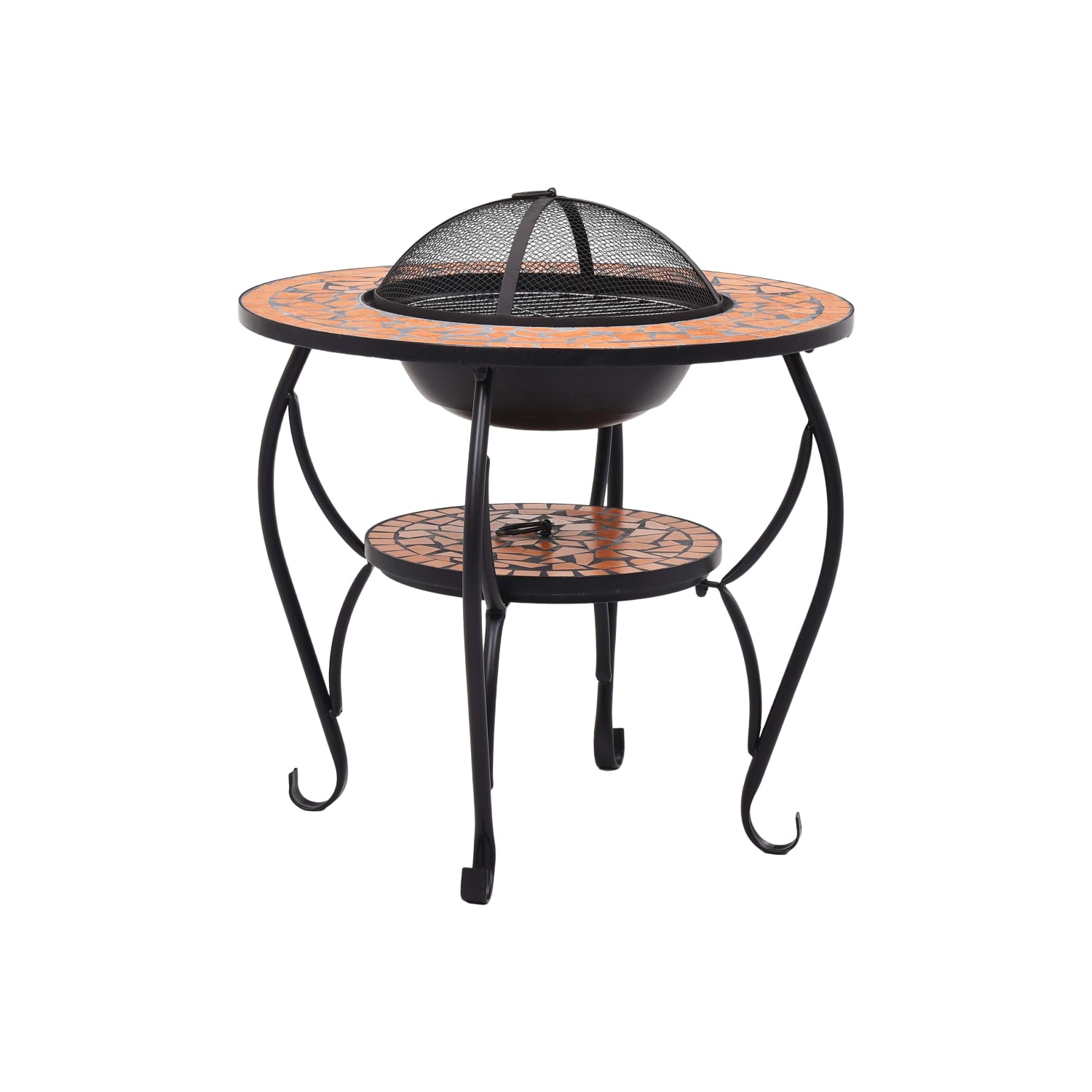 vidaXL Mosaic Fire Pit Table Terracotta 26.8" Ceramic