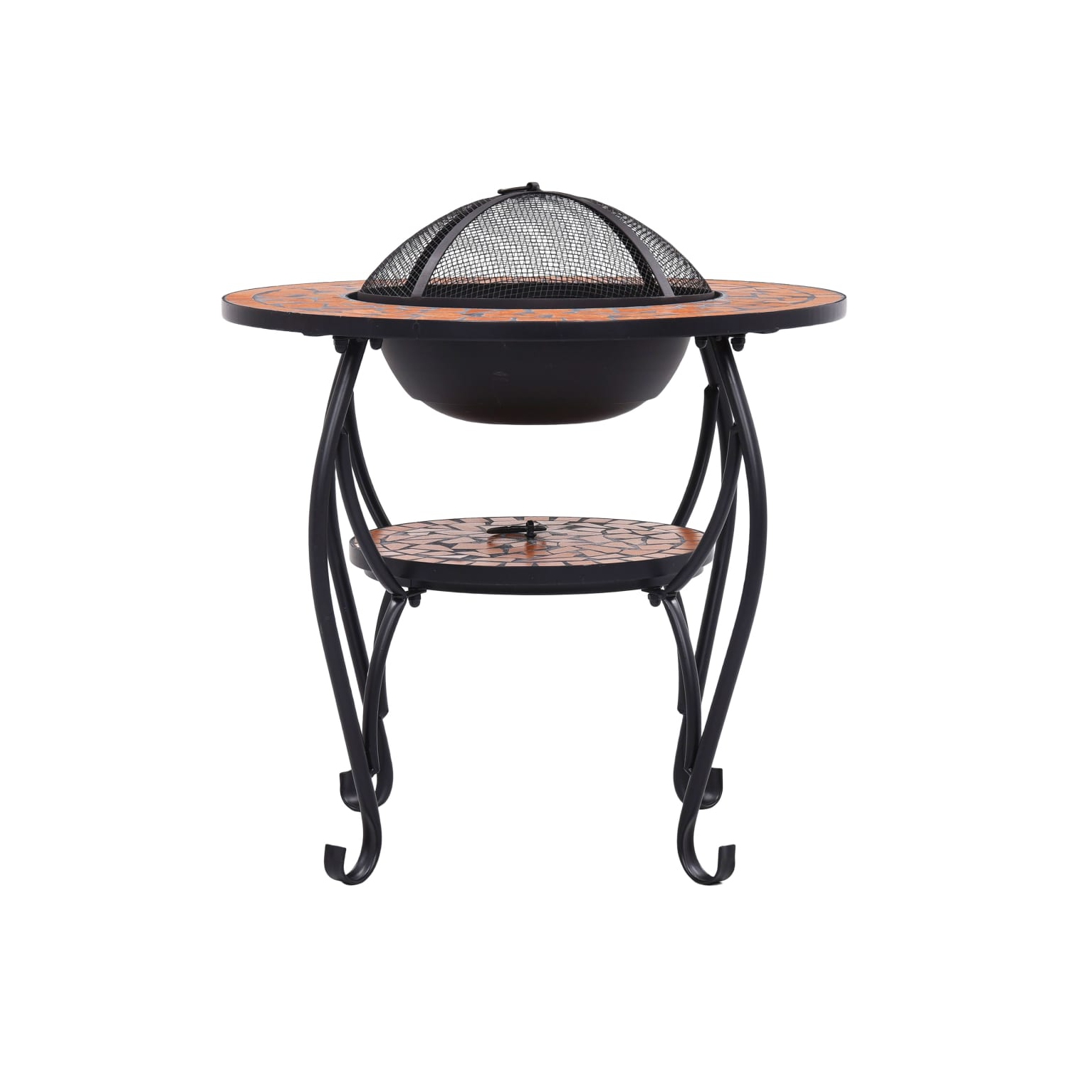 vidaXL Mosaic Fire Pit Table Terracotta 26.8" Ceramic