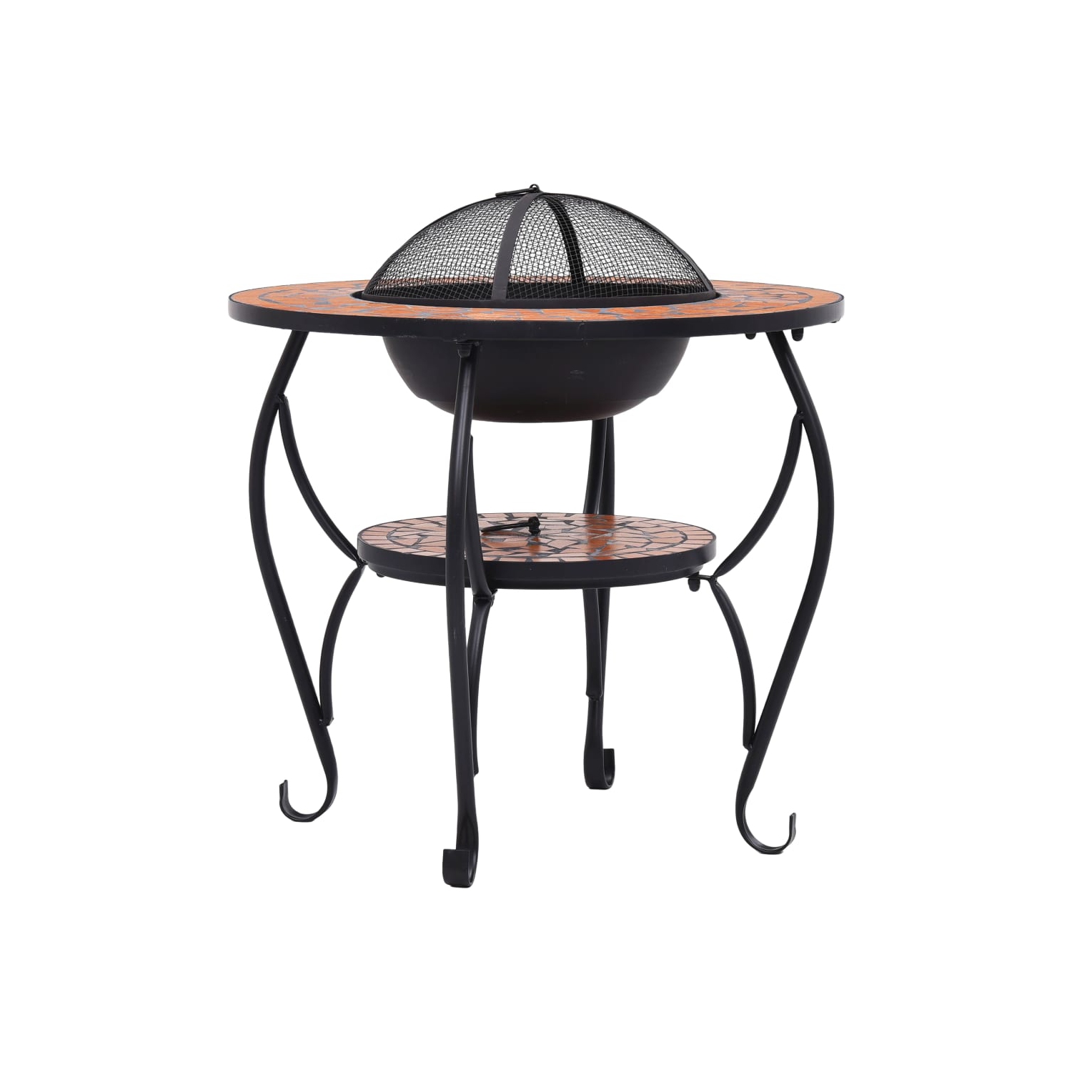 vidaXL Mosaic Fire Pit Table Terracotta 26.8" Ceramic