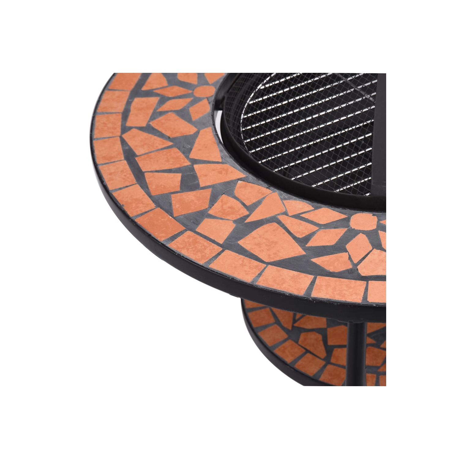 vidaXL Mosaic Fire Pit Table Terracotta 26.8" Ceramic