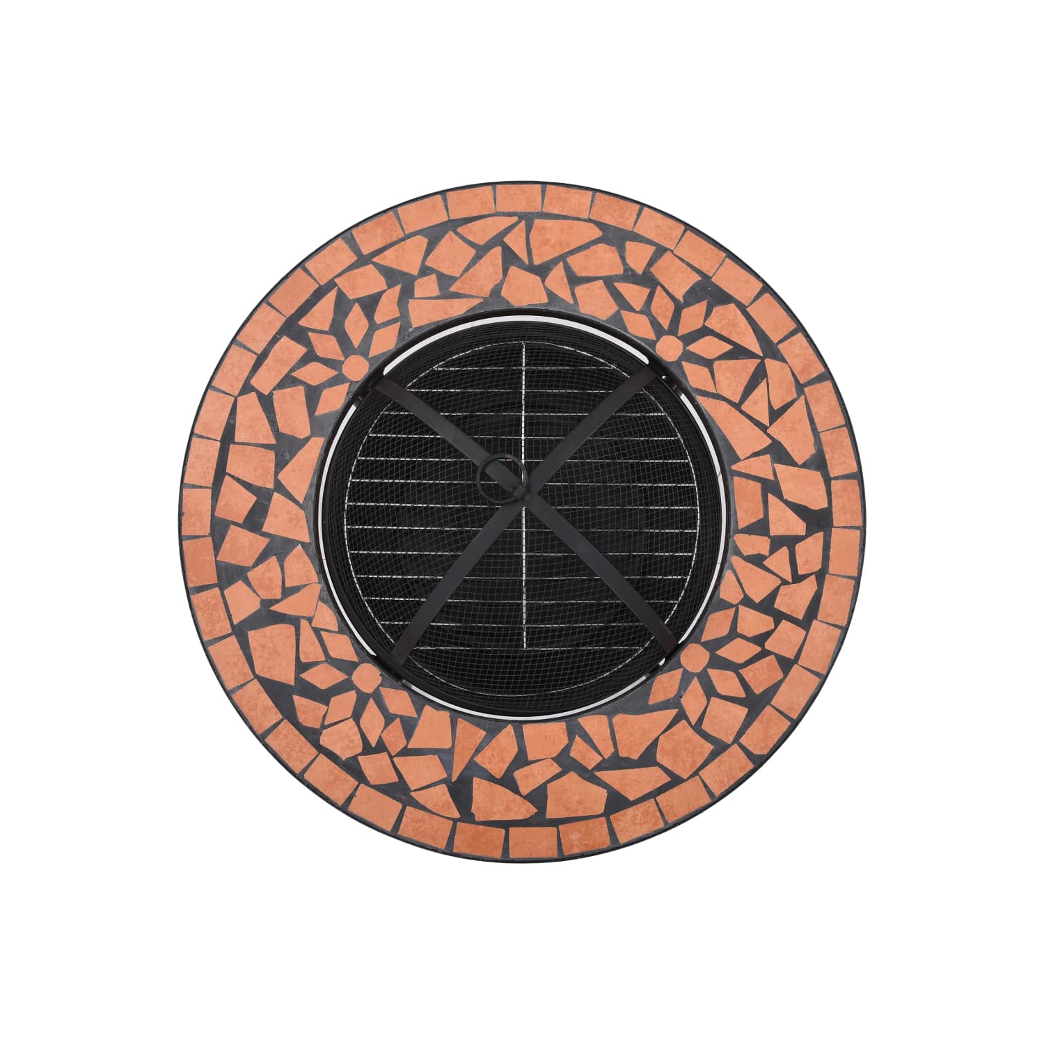 vidaXL Mosaic Fire Pit Table Terracotta 26.8" Ceramic