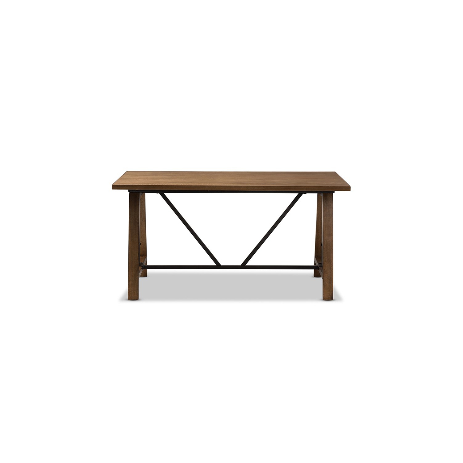 Baxton Studio Nico Adjustable Height Writing Desk in Brown and