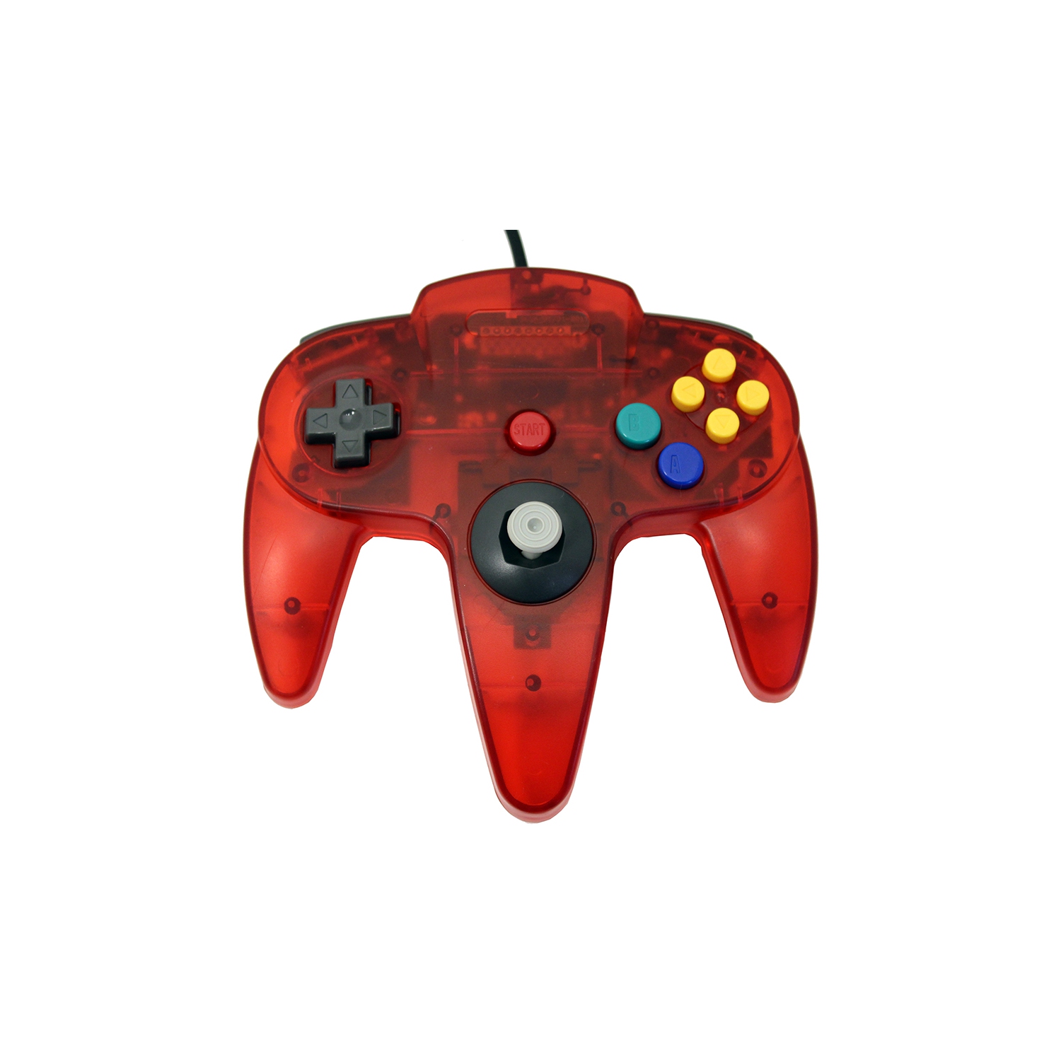 Transparent Red Replacement Controller for Nintendo N64 by Mars Devices