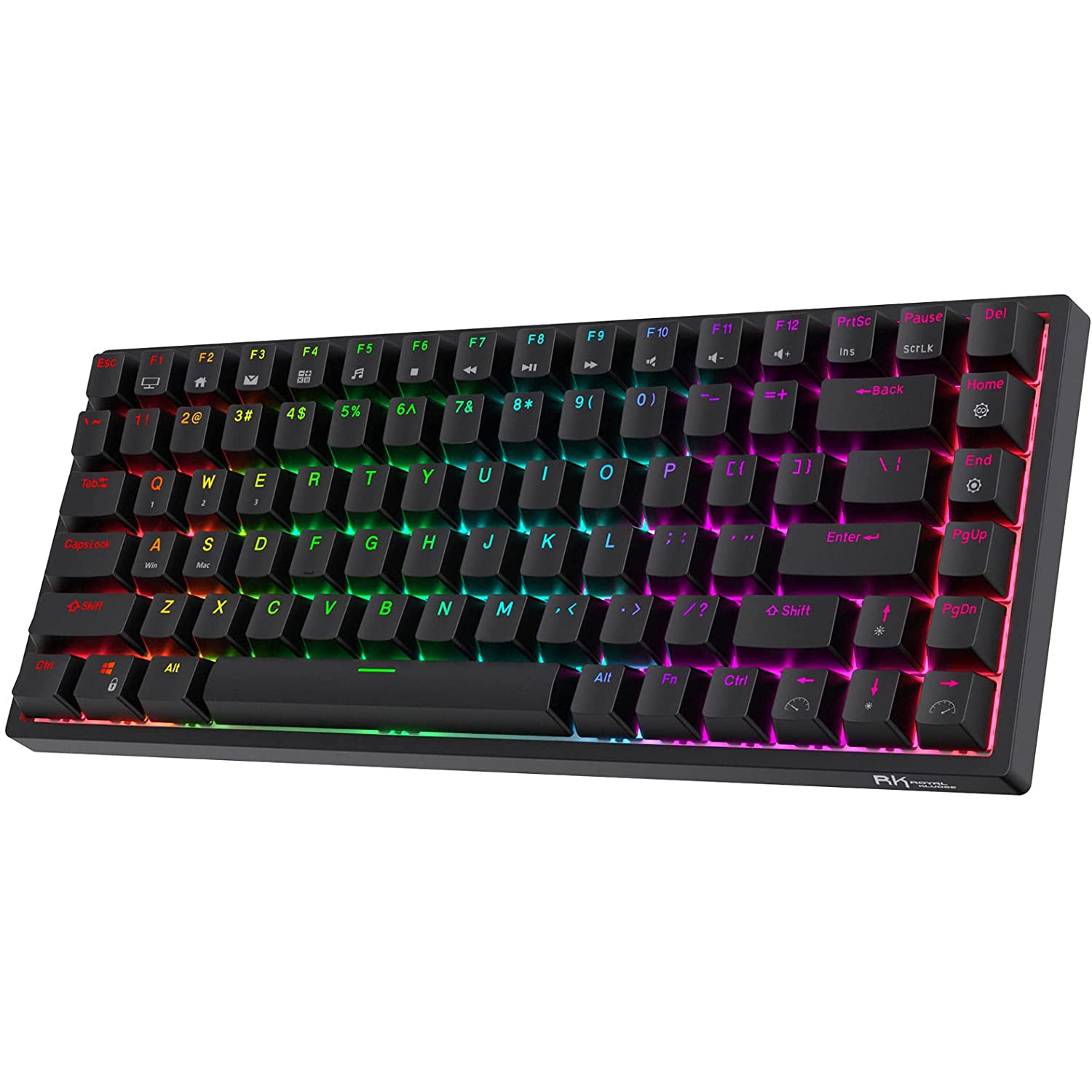 RK ROYAL KLUDGE RK84 Wireless Bluetooth/2.4Ghz 75% RGB Mechanical Gaming Keyboard, Three Modes Connectable Keyboard with Hot-Swappable Switch