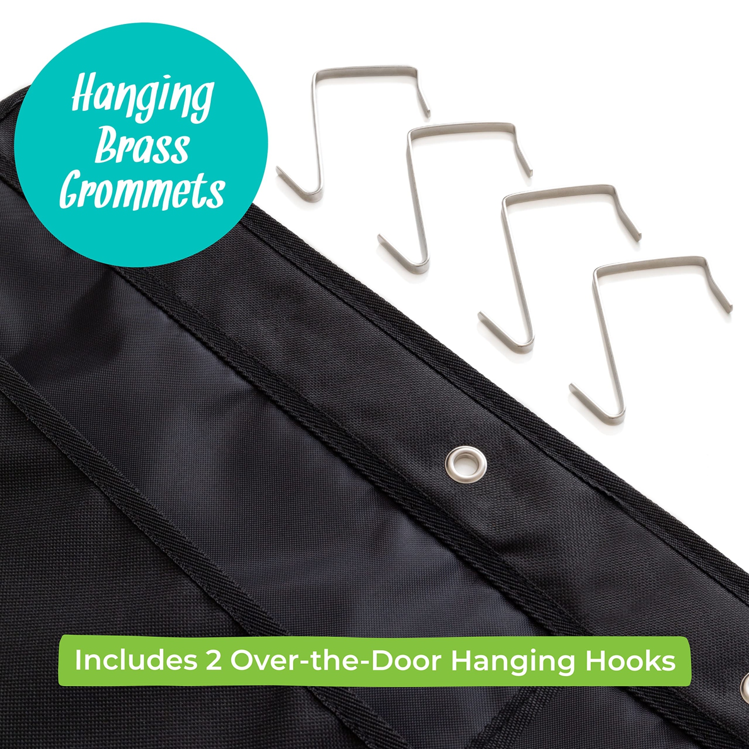 Hanging File Organizer | Black, Letter-sized, Storage Pocket Chart For Office, Home And Classroom - Walldeca