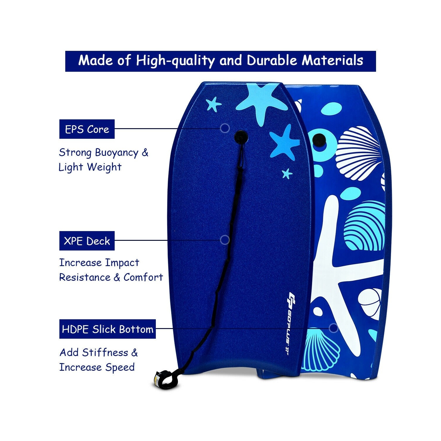 41 Inch Lightweight Super Portable Surfing Bodyboard-L