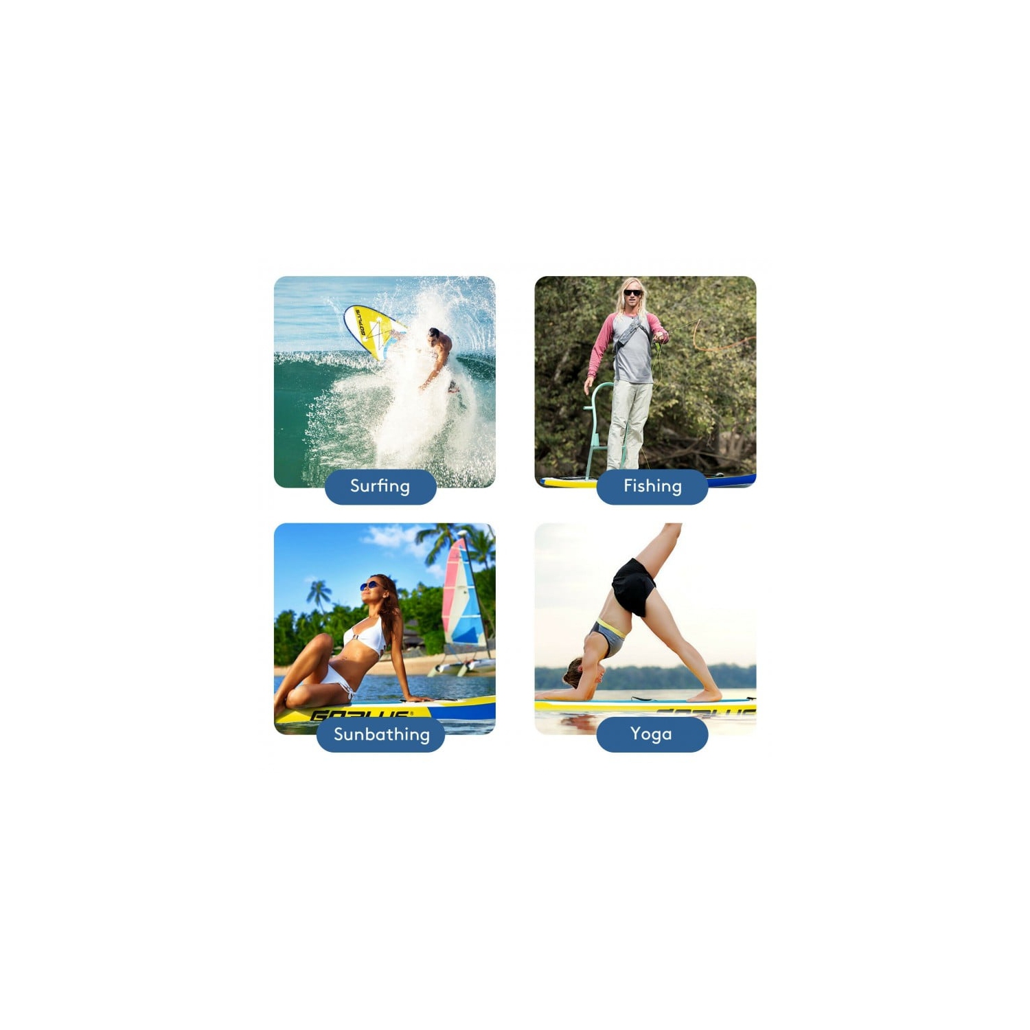 10 Feet Inflatable Stand Up Paddle Board 6 Inch Thick with Accessory Pack