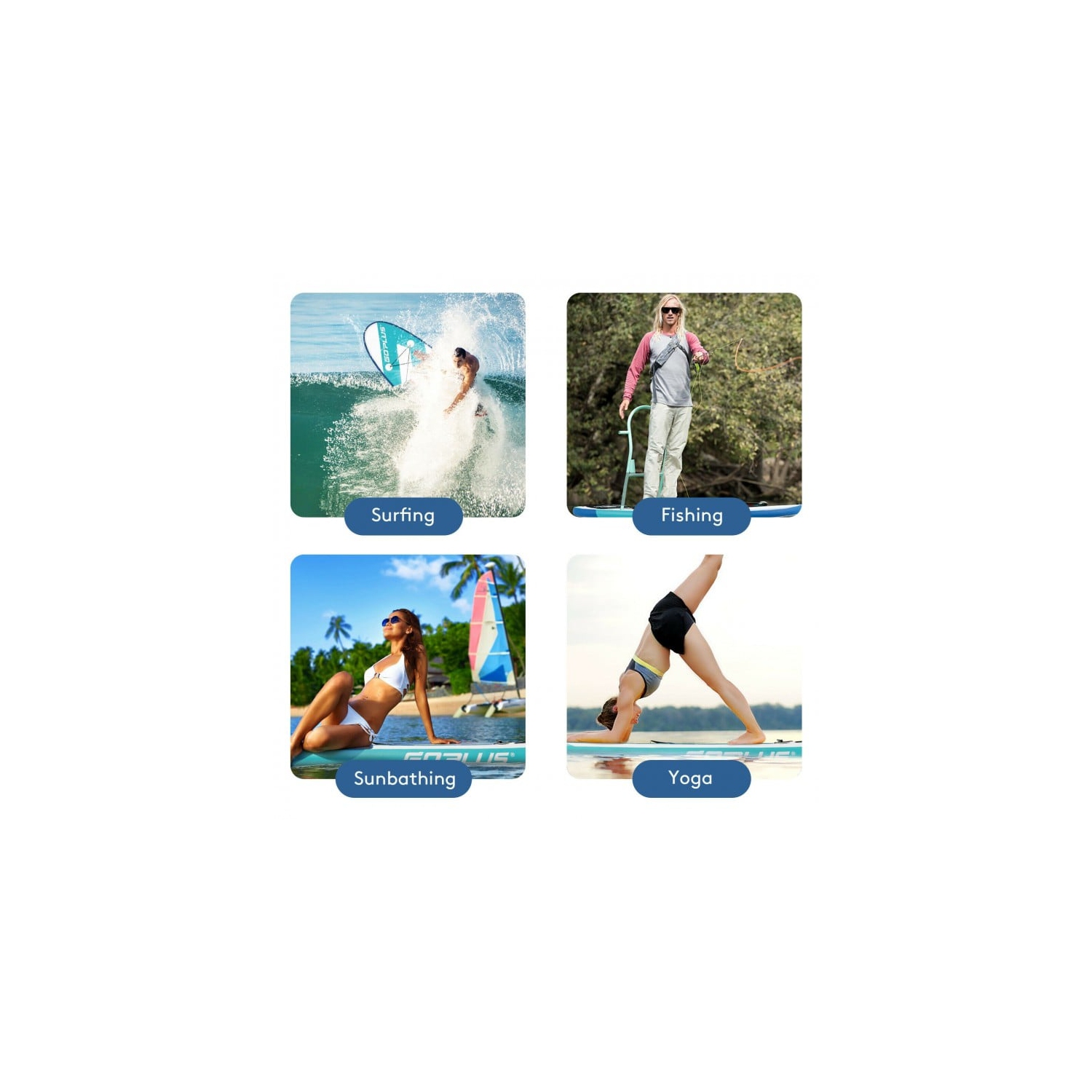 10 Feet Inflatable Stand Up Paddle Board 6 Inch Thick with Accessory Pack