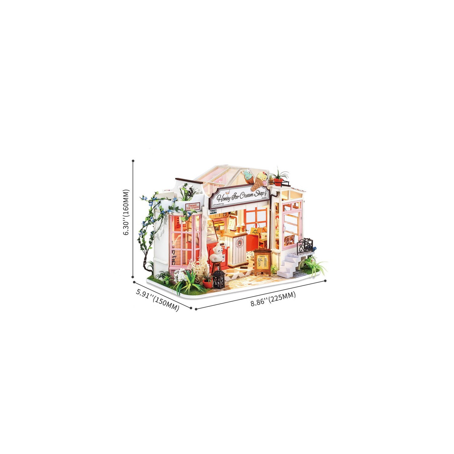 Rolife Honey Ice-cream Shop Miniature Dollhouse Kit