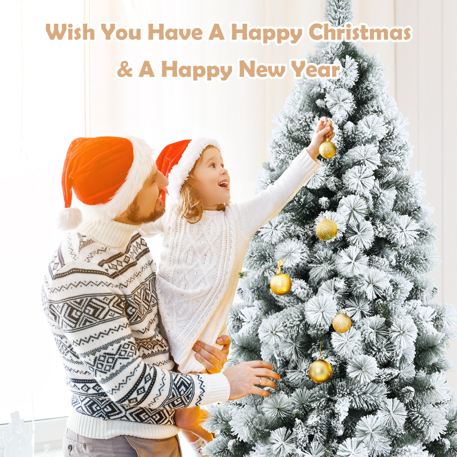 Topbuy 5FT Hinged Slim Artificial Xmas Tree, Snow-Flocked Pencil Christmas Tree W/ 470 Branch Tips