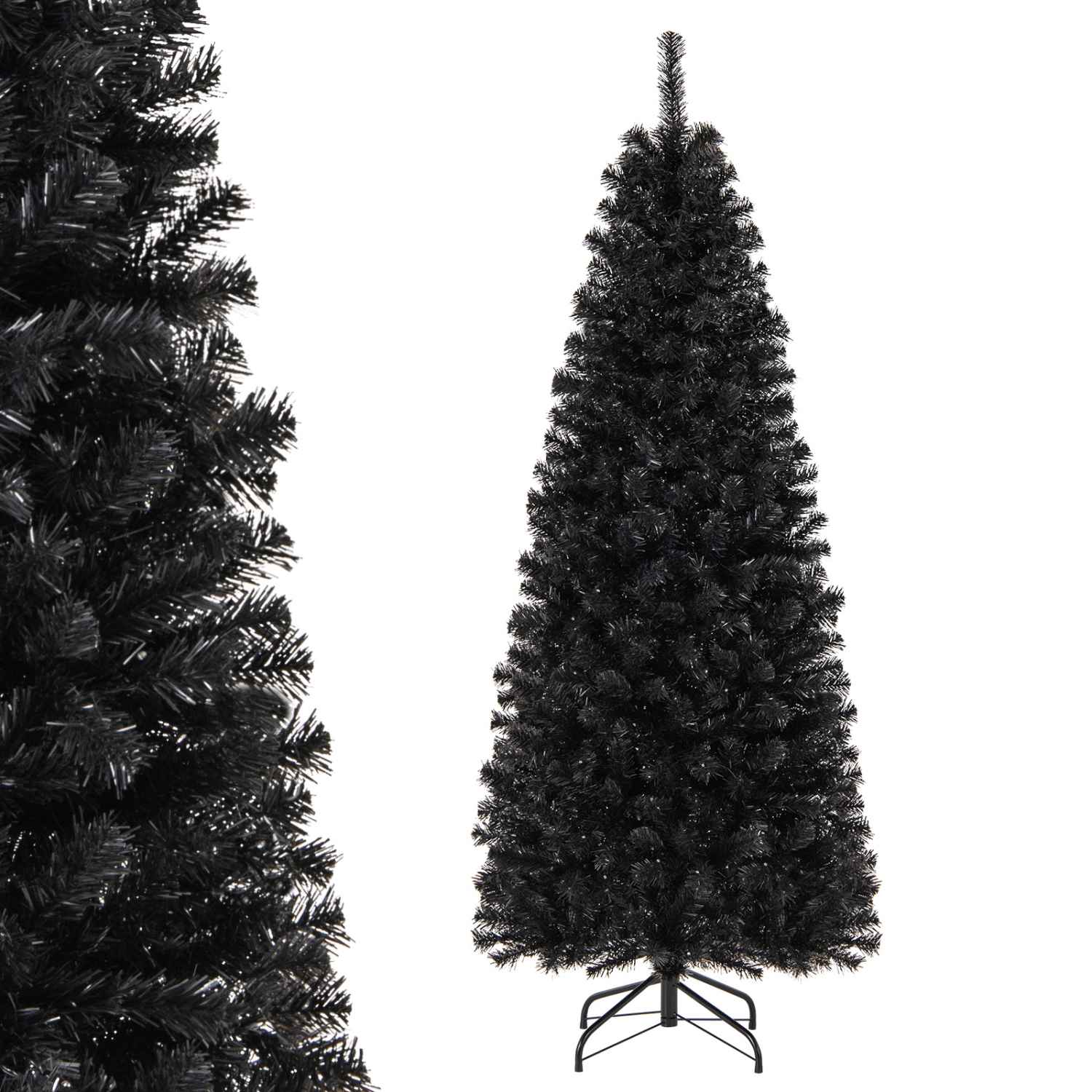 Arbre de Noël illuminé à charnières en arbre de Noël avec 618 embouts en PVC et 300 lumières blanc chaud de 6 pi HappyGrill