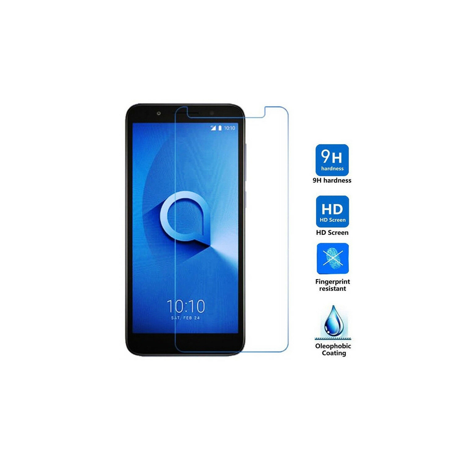 Alcatel 1 – film protecteur d’écran en verre trempé de qualité supérieure [Pro-Mobile]