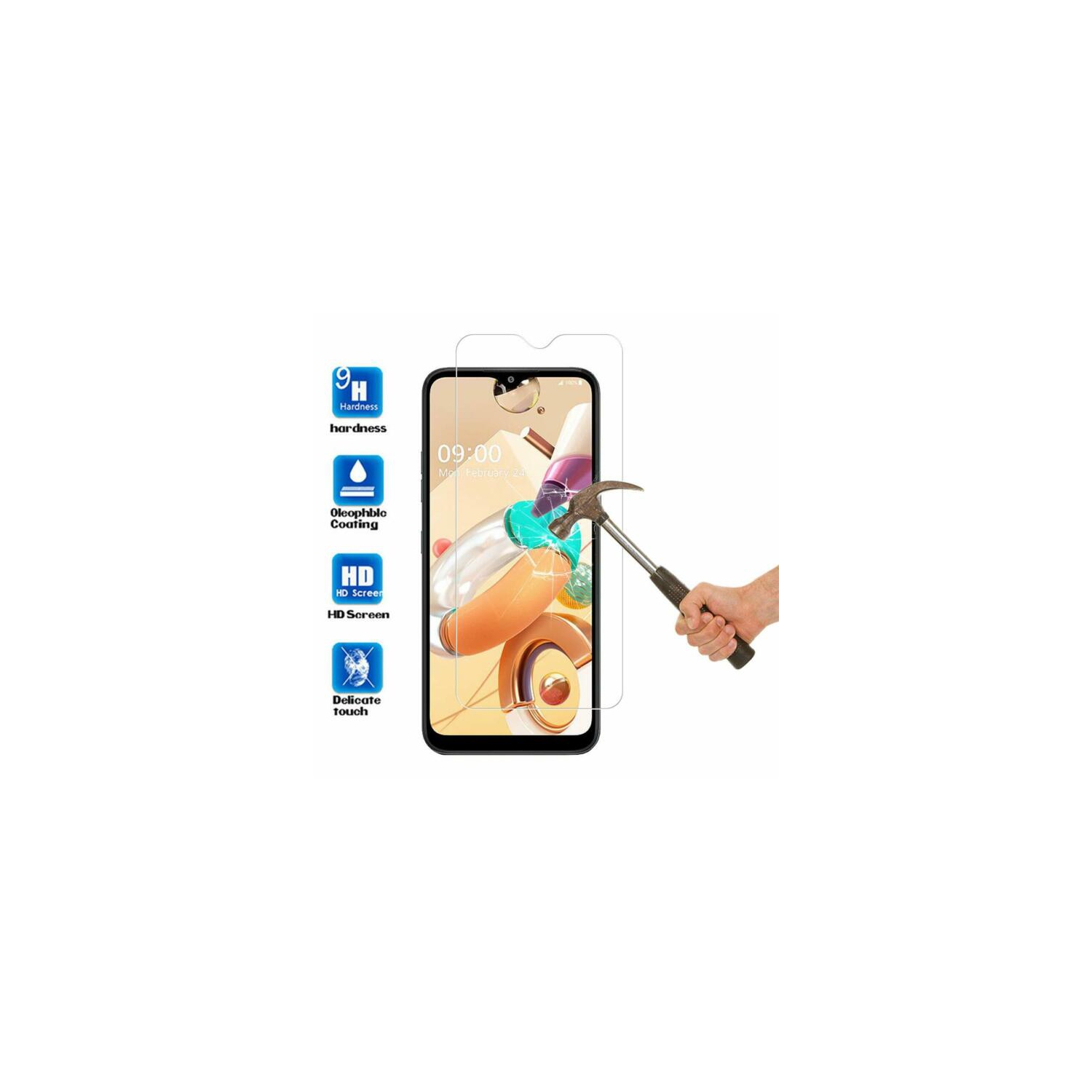 K61 de LG - pellicule protecteur d’écran en verre trempé véritable de qualité supérieure [Pro-Mobile]