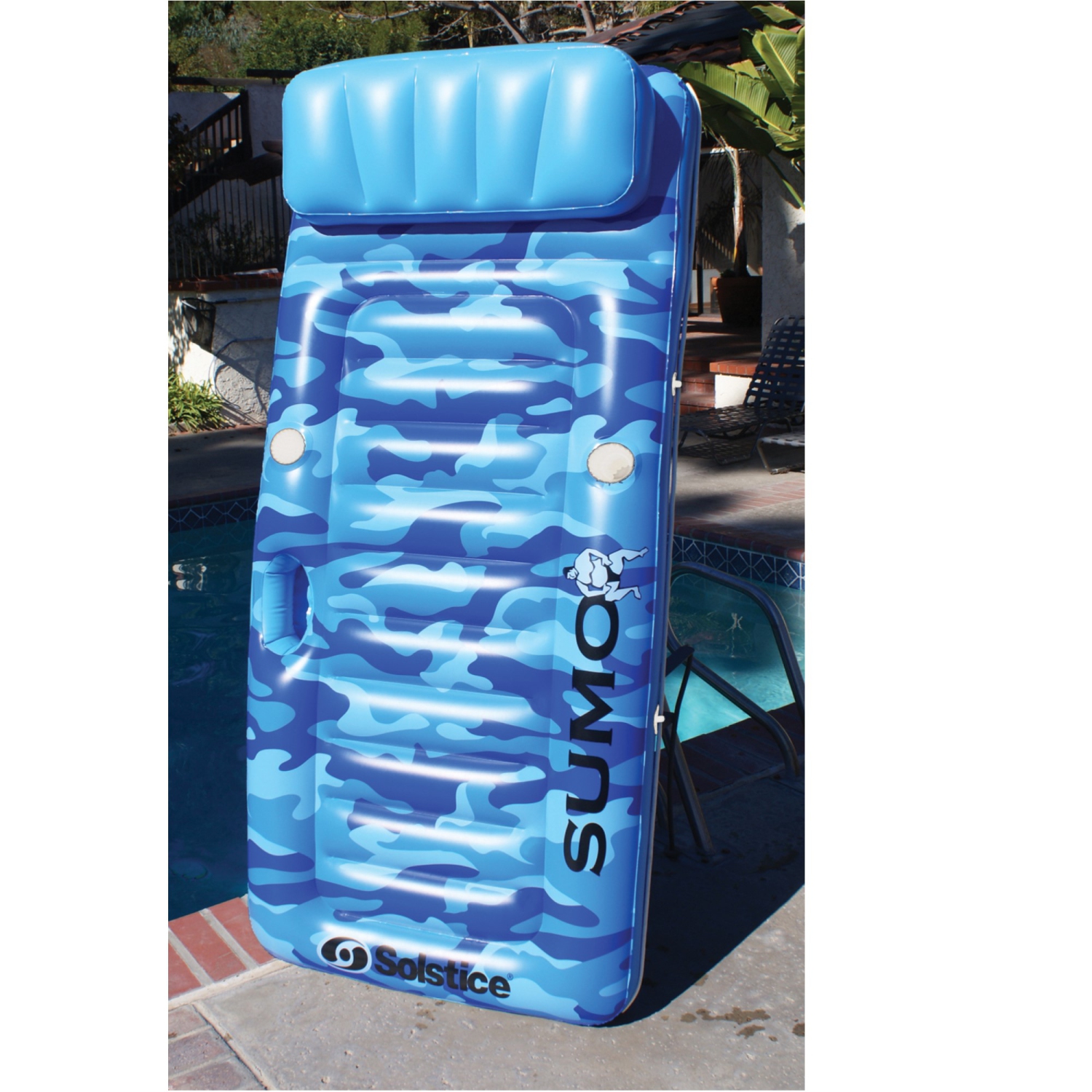 Inflatable Camouflage Sumo Sized Swimming Pool Raft - 81" - Blue
